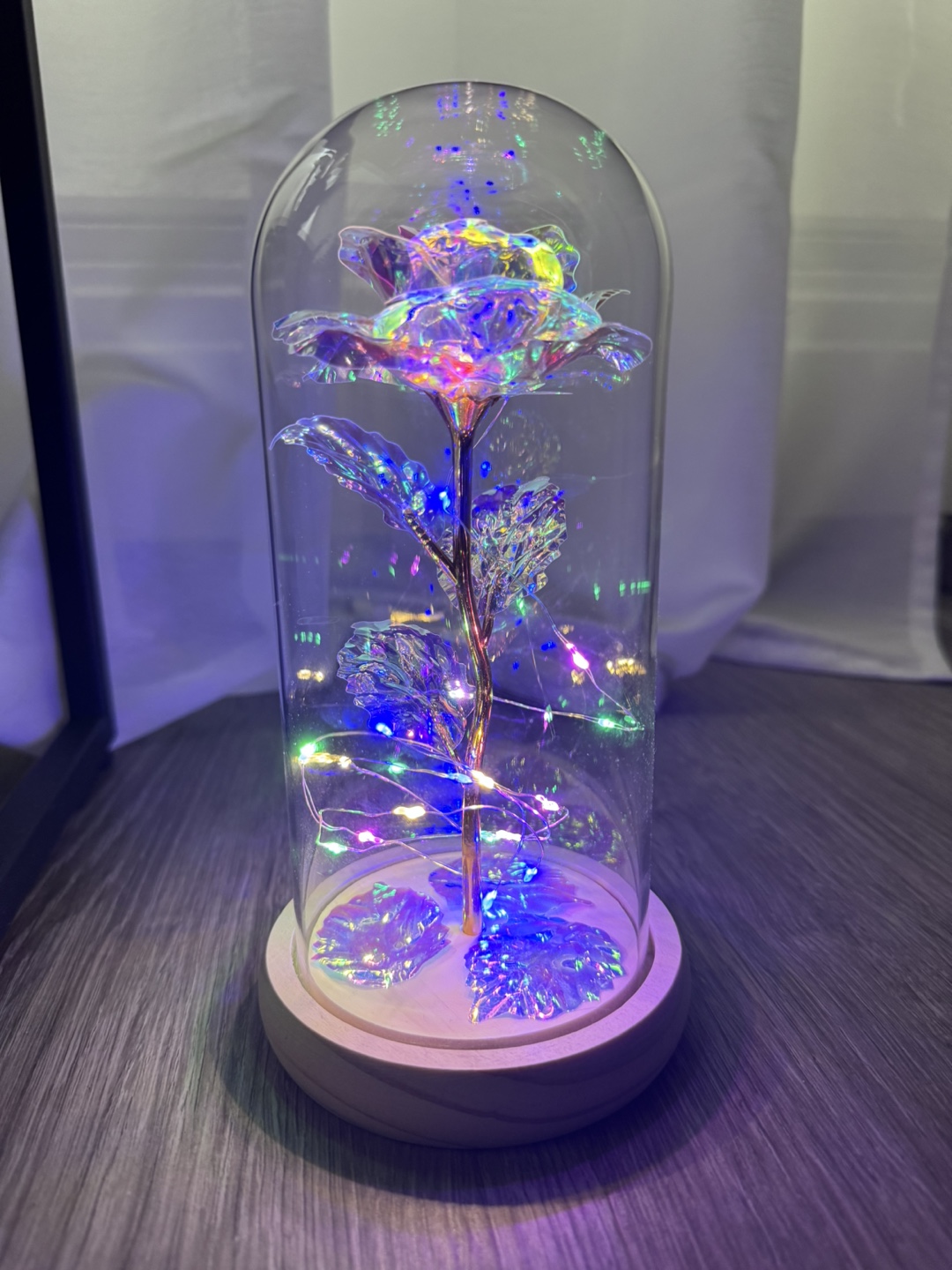 Enchanted LED Rose in Glass Dome - photo 2