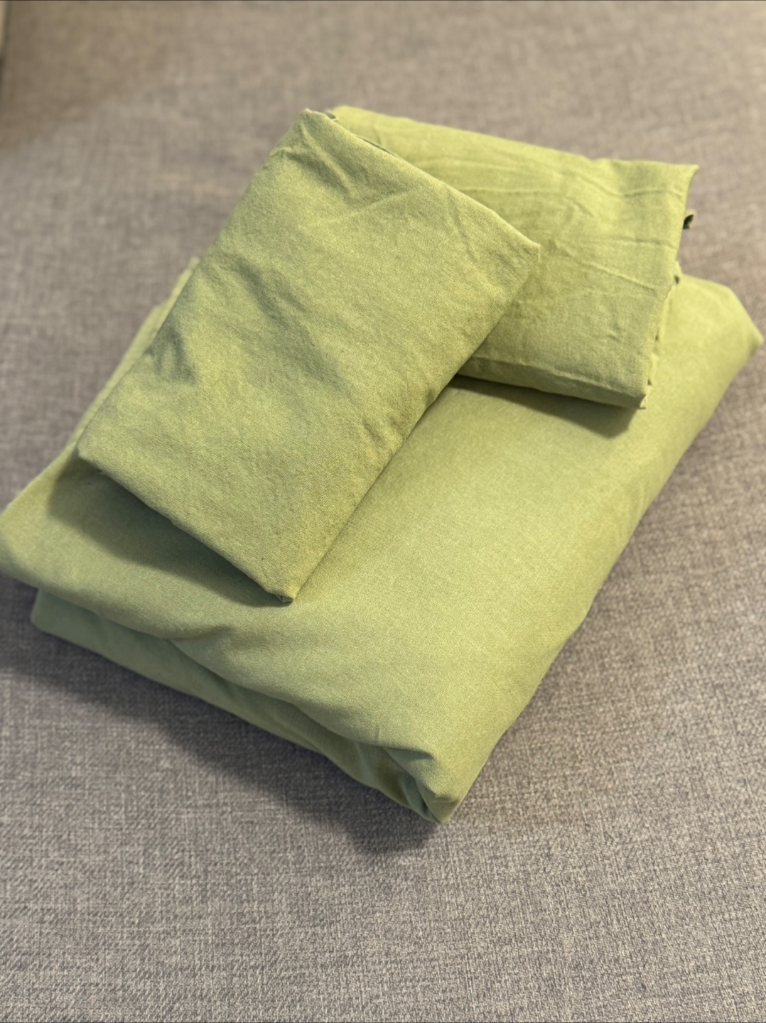 IKEA ÄNGSLIJA Twin Duvet Cover & Pillowcases - Gray-Green