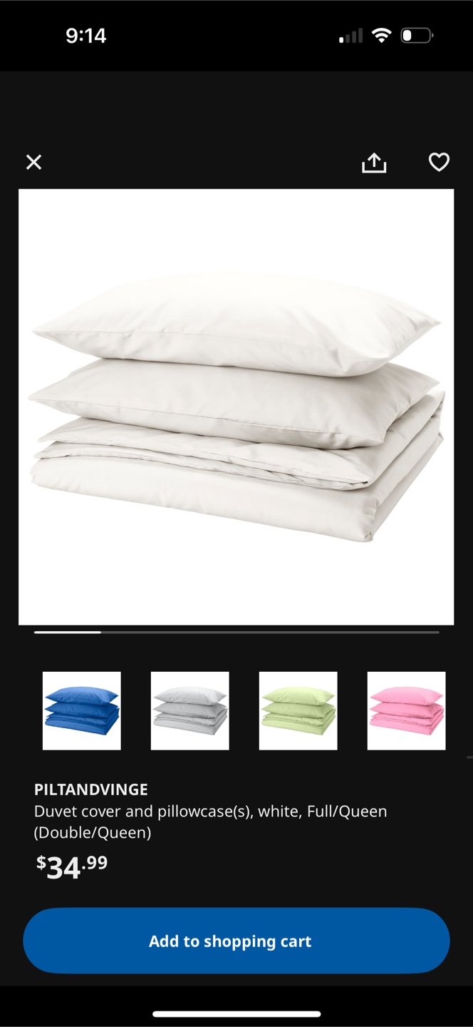 IKEA PILTDVINGE Duvet Cover - Queen, White - photo 2