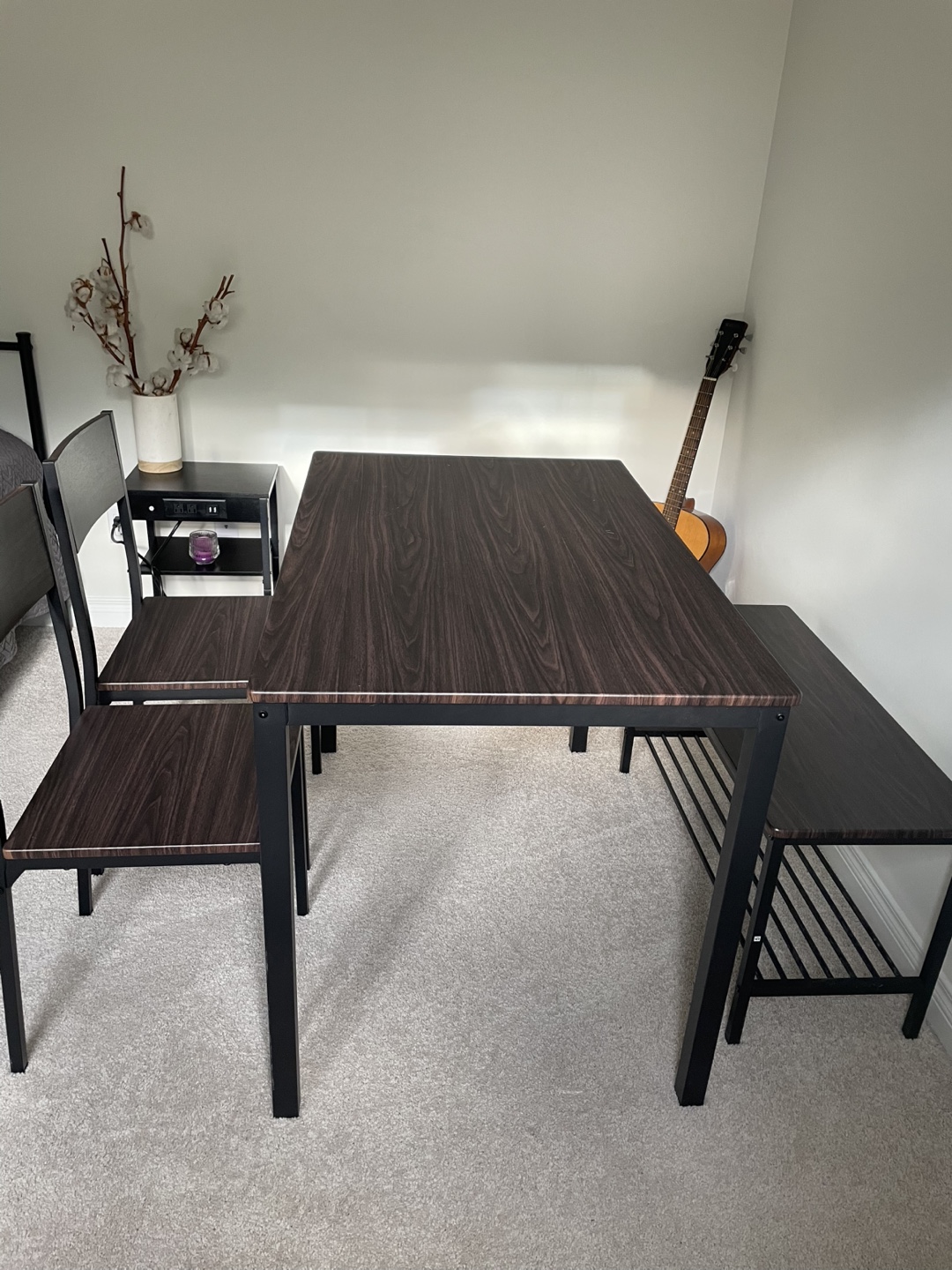 5-Piece Dining Set: Table, 2 Chairs, Bench - photo 3