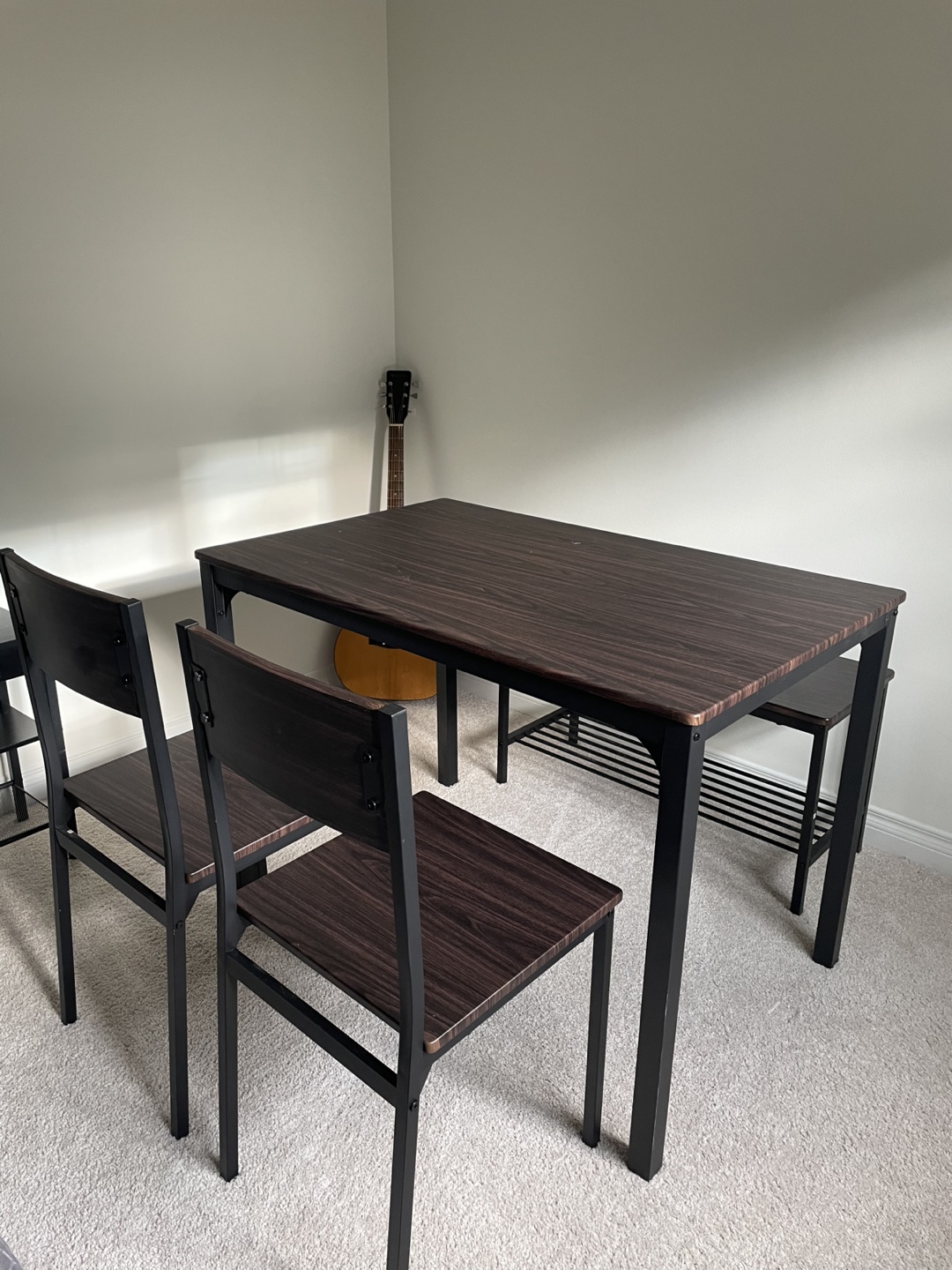5-Piece Dining Set: Table, 2 Chairs, Bench
