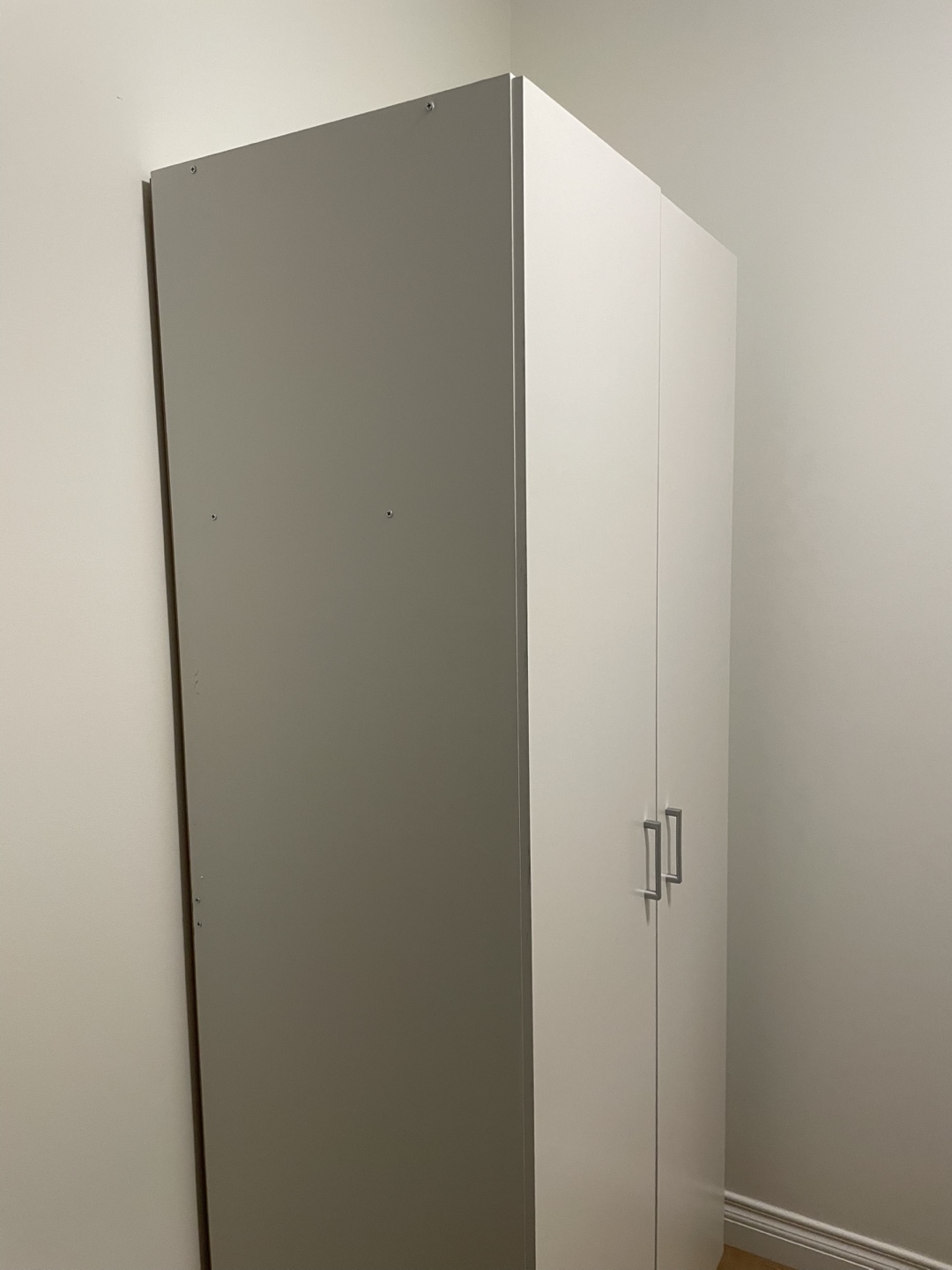 White Wardrobe Closet with Shelf and Hanging Rod - photo 2