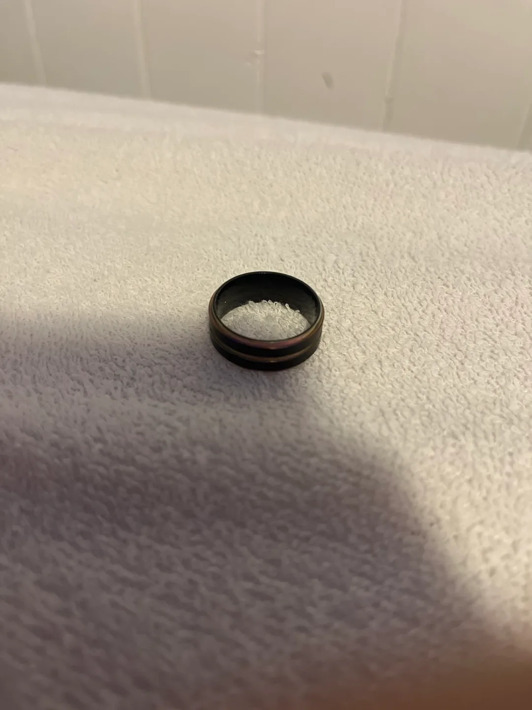 Men's Black Tungsten Carbide Ring with Gold Inlay image indicator(2)