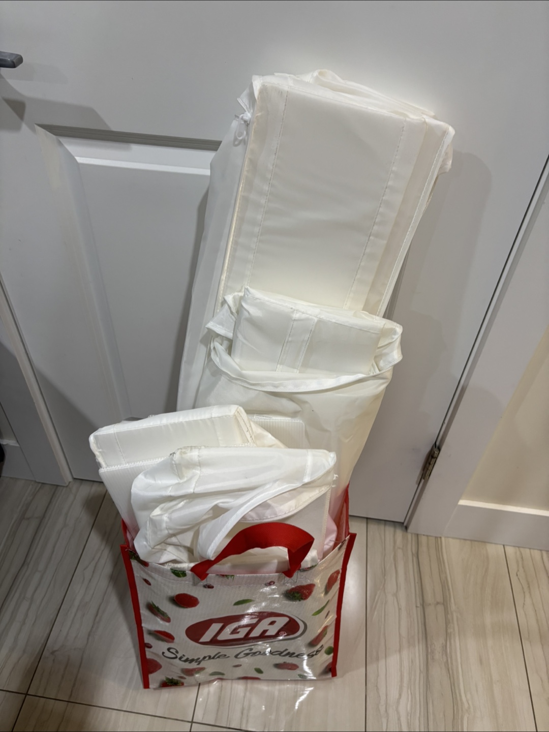 White Fabric Storage Boxes 5pcs - photo 5