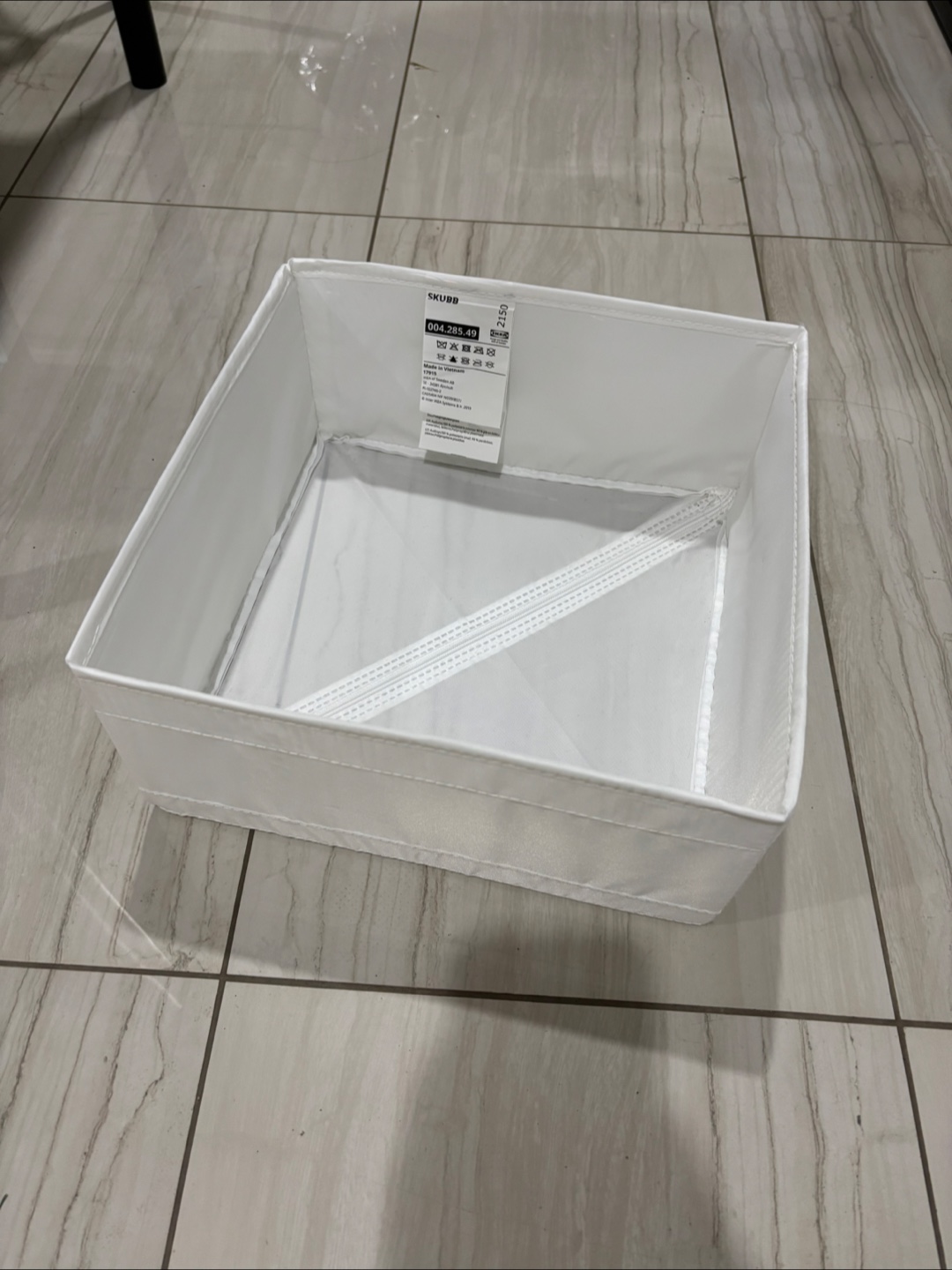 White Fabric Storage Boxes 5pcs - photo 4