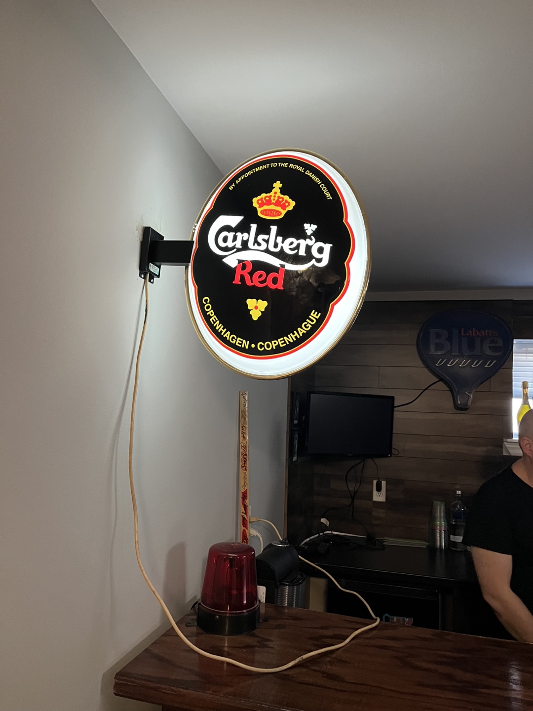 Vintage Carlsberg Red Illuminated Bar Sign
