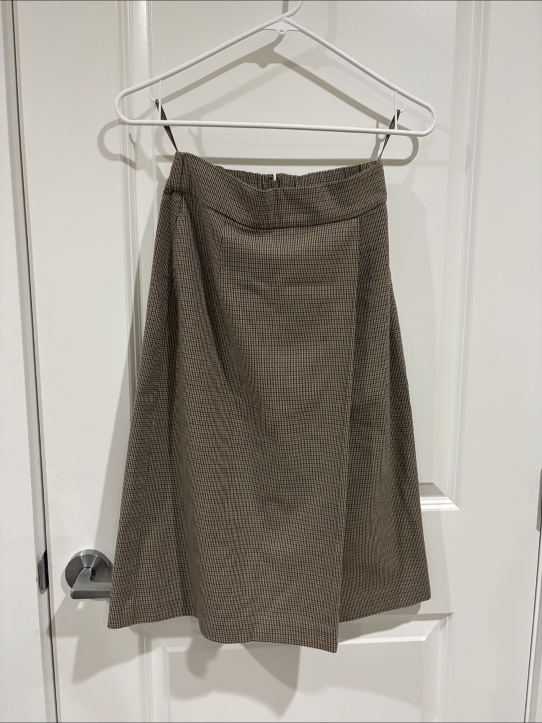 UNIQLO Brown Plaid A-Line Skirt