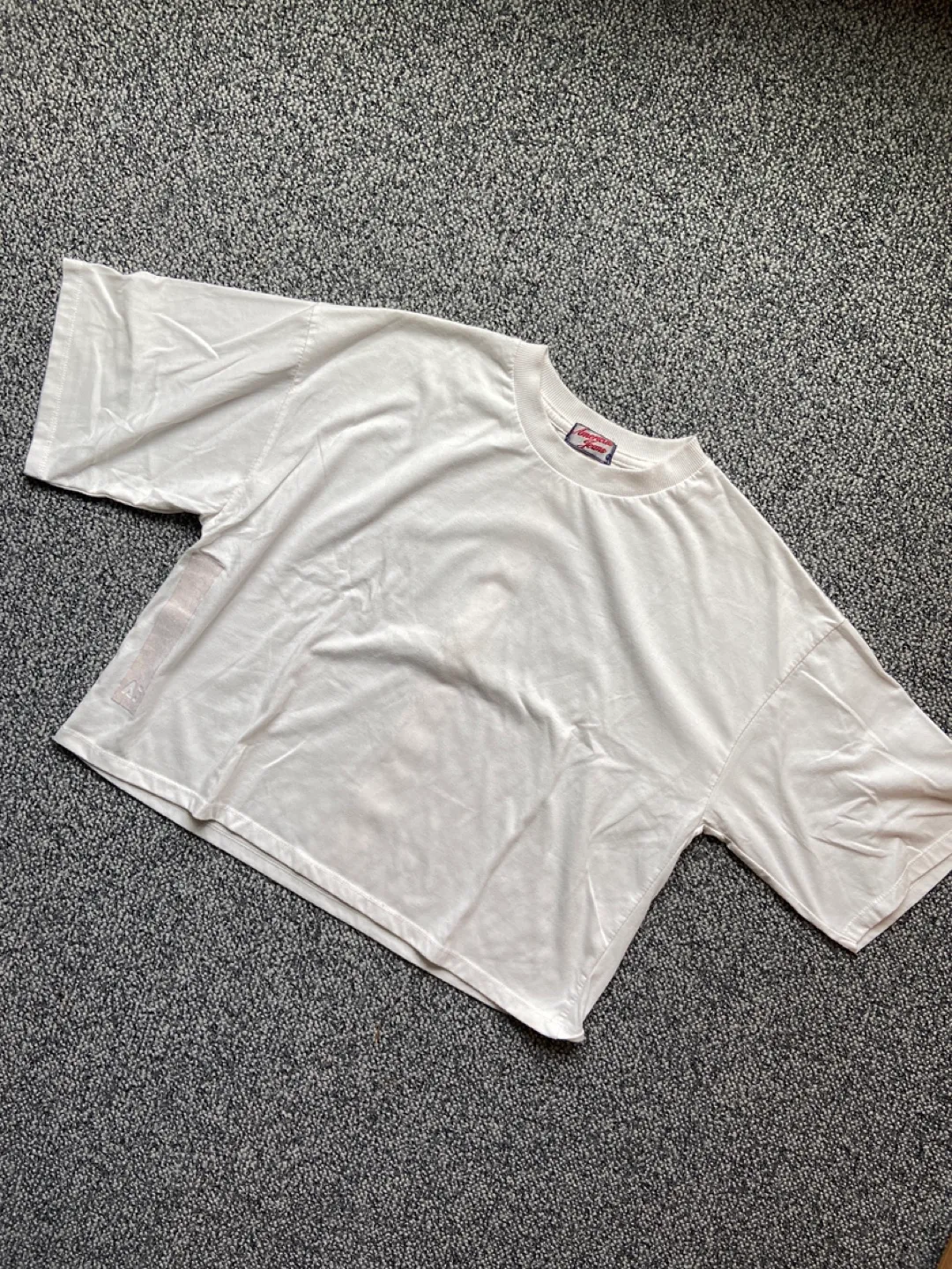 American Jeans White Cropped T-Shirt thumbnail