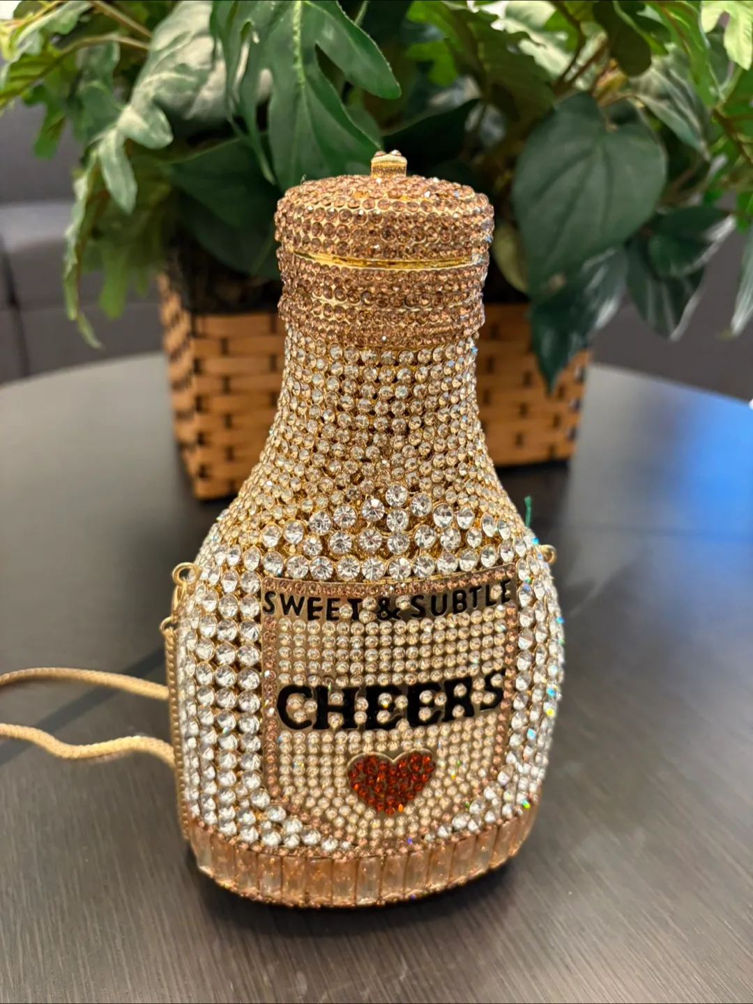 Champagne Bottle Rhinestone Evening Clutch thumbnail