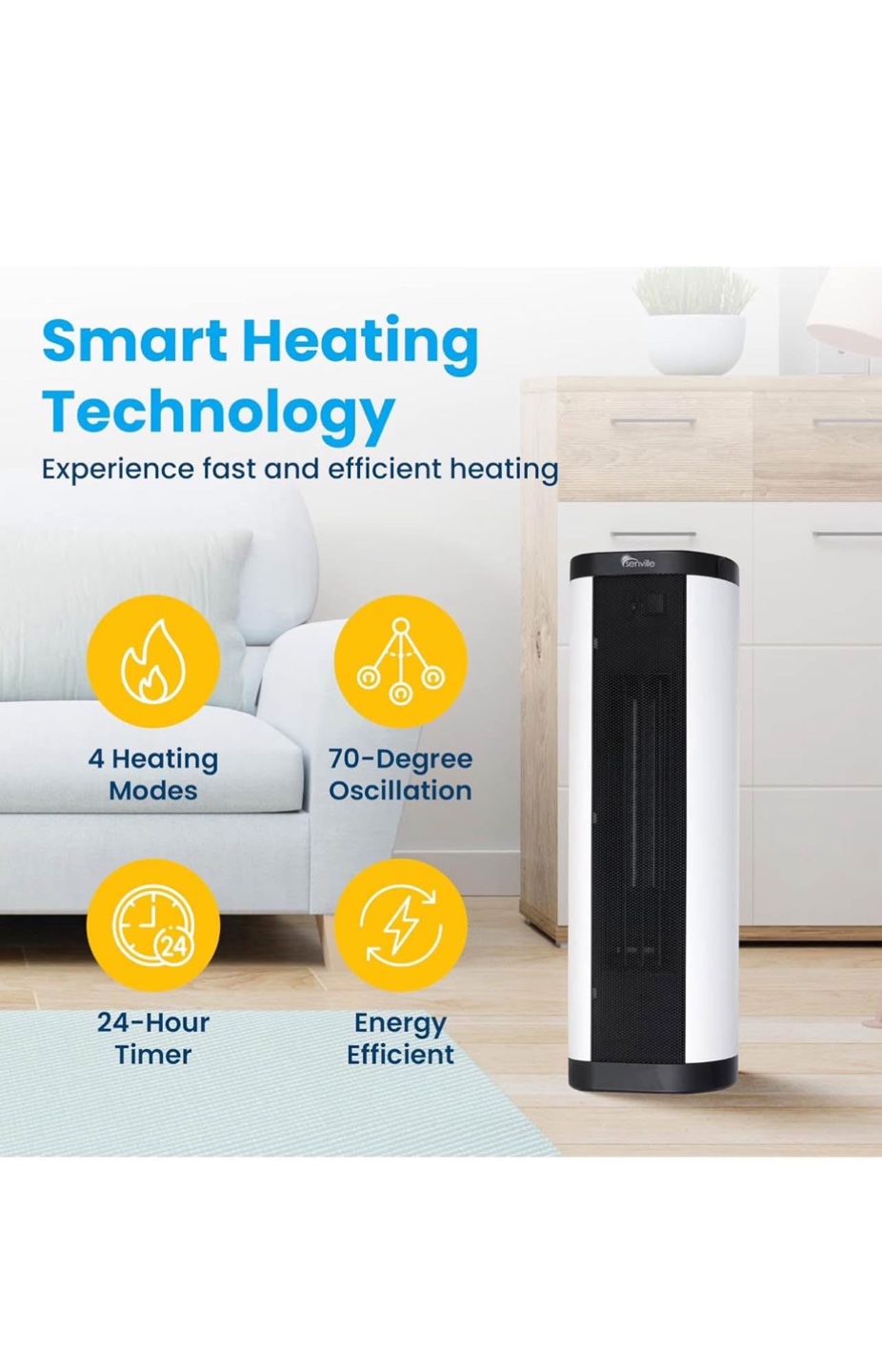 Senville 1500W Space Heater for Indoor Use - photo 4