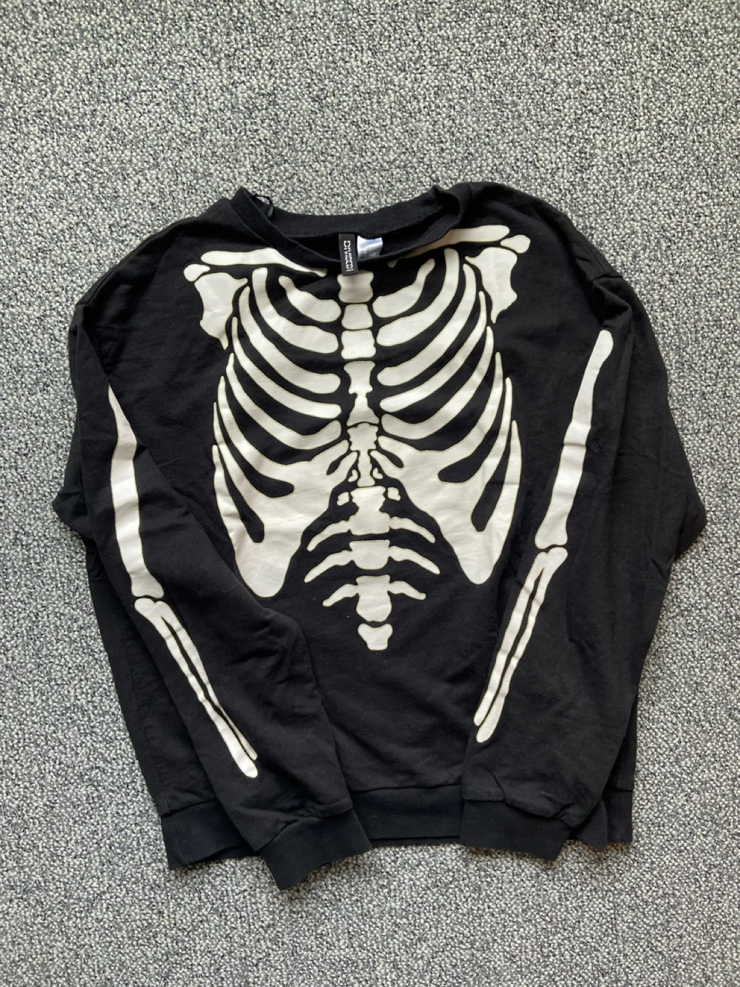 H&M Black Skeleton Sweatshirt thumbnail