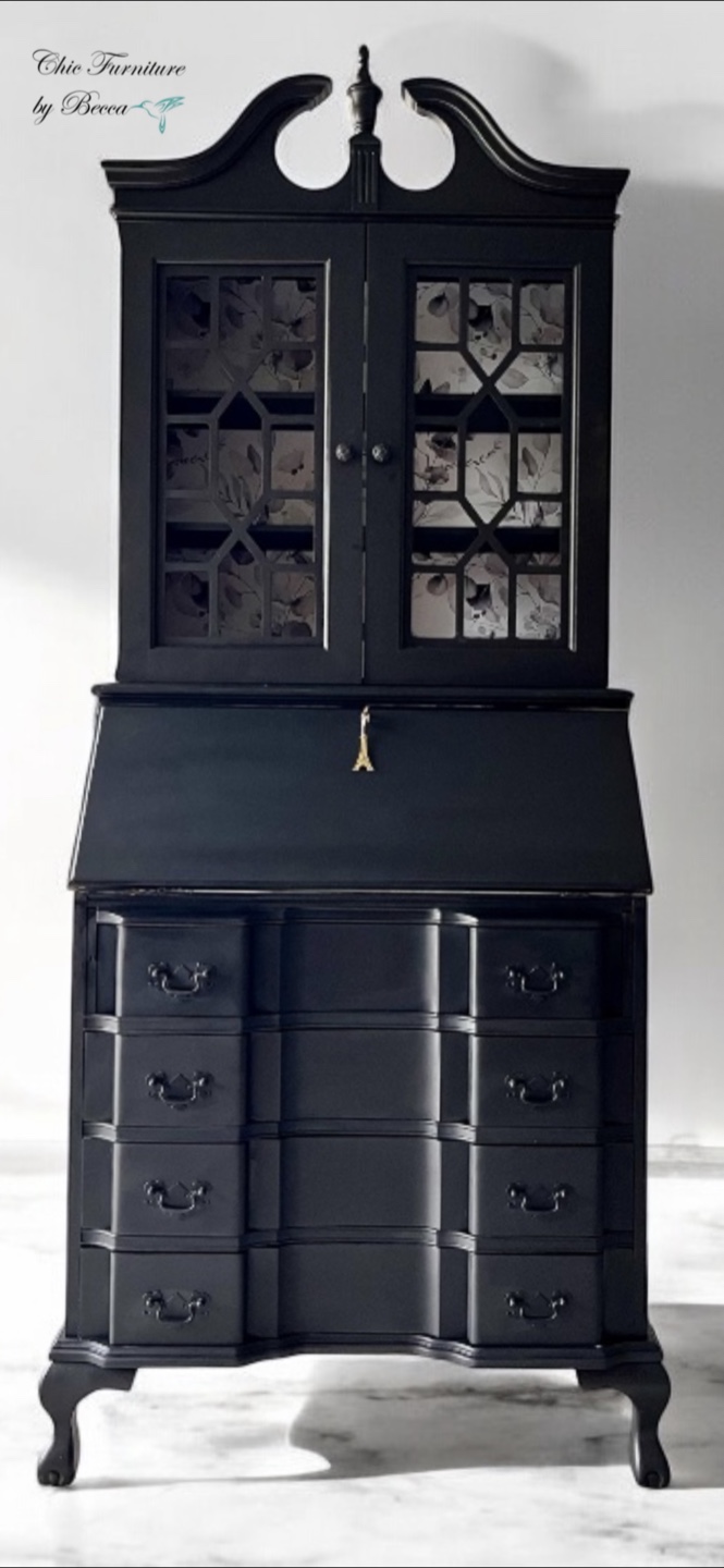 Black Secretary Desk with Hutch - photo 3