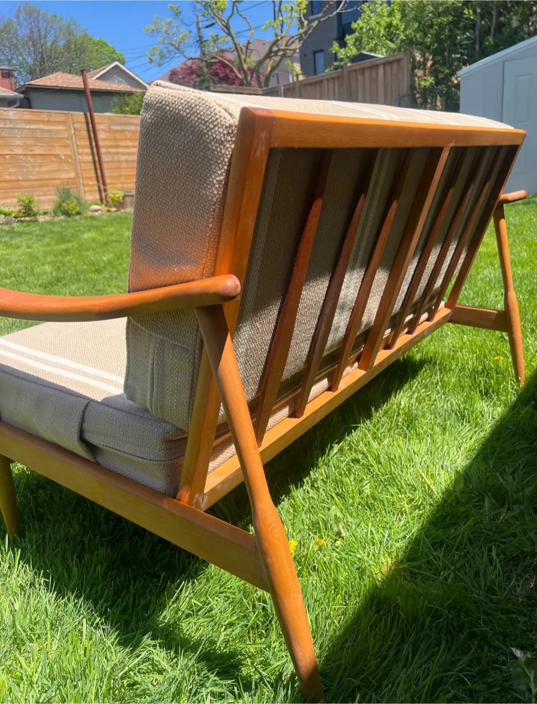 Mid-Century Modern Love Seat with New Upholstery - photo 4