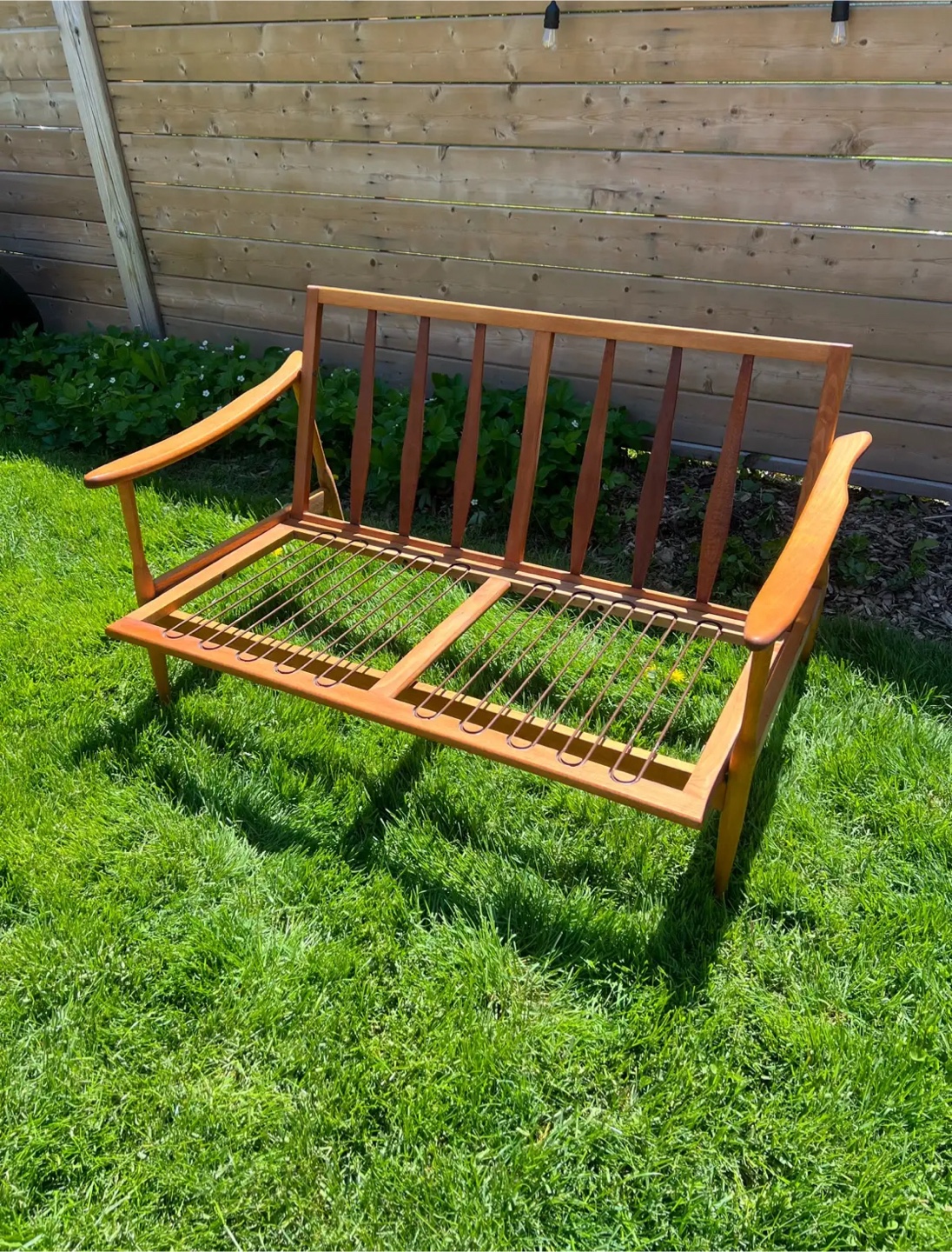Mid-Century Modern Love Seat with New Upholstery - photo 2