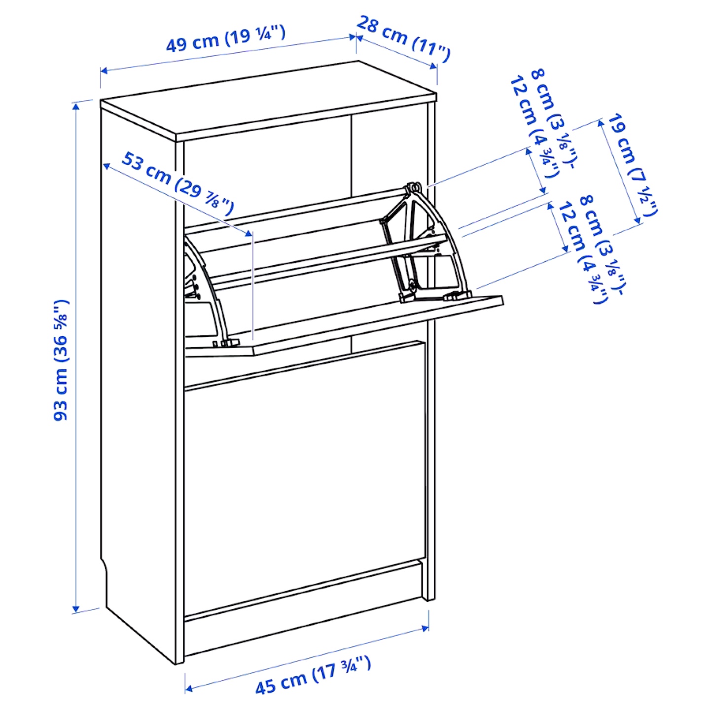 Dark brown shoe cabinet. - photo 3