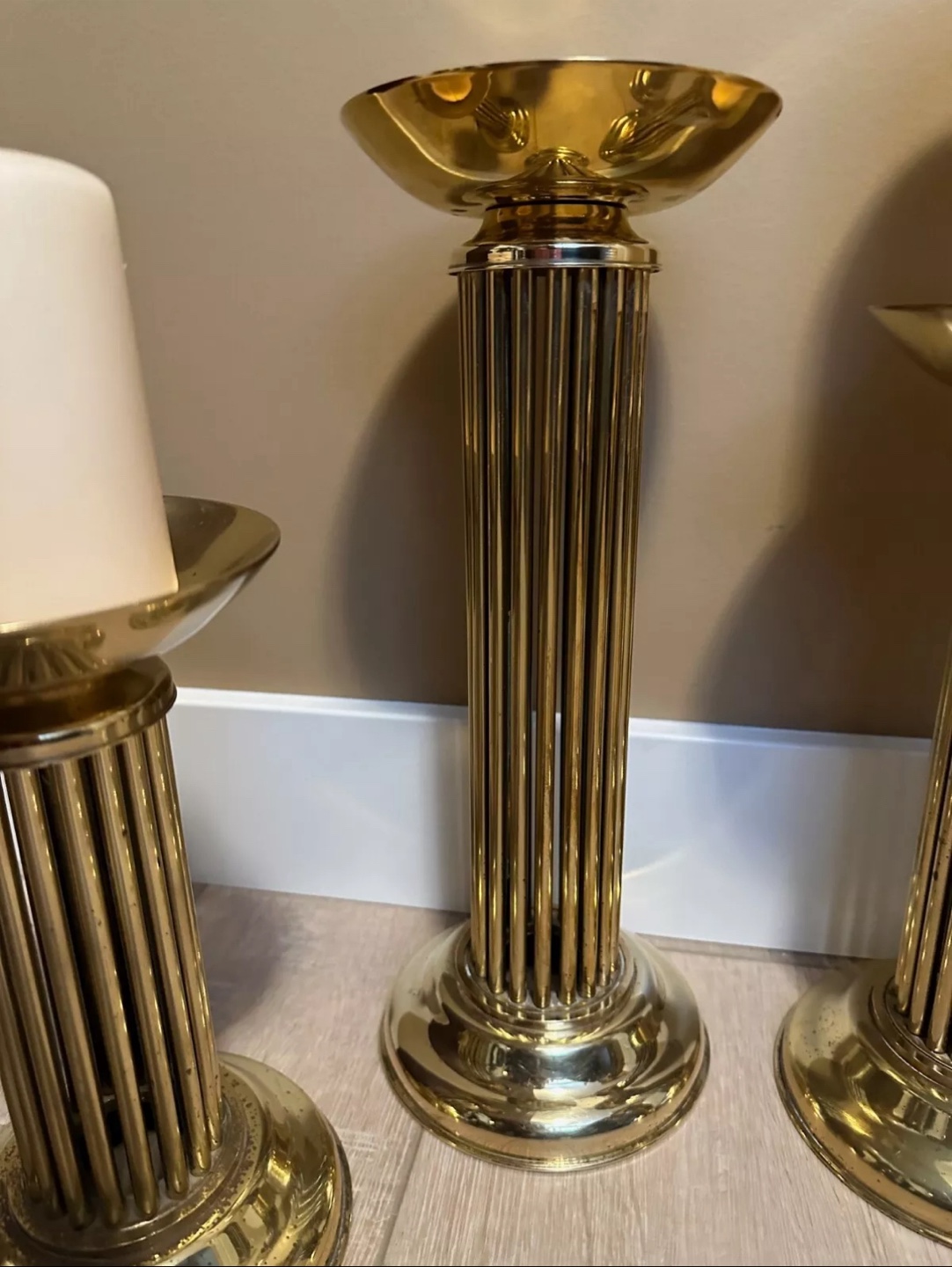 Set of Four Brass Candle Holders - photo 3