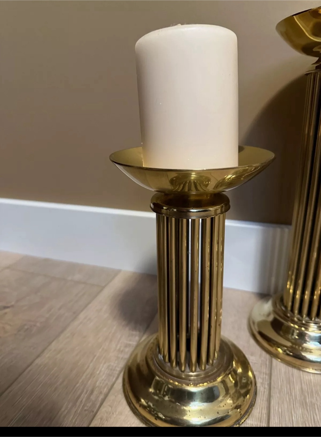 Set of Four Brass Candle Holders - photo 2