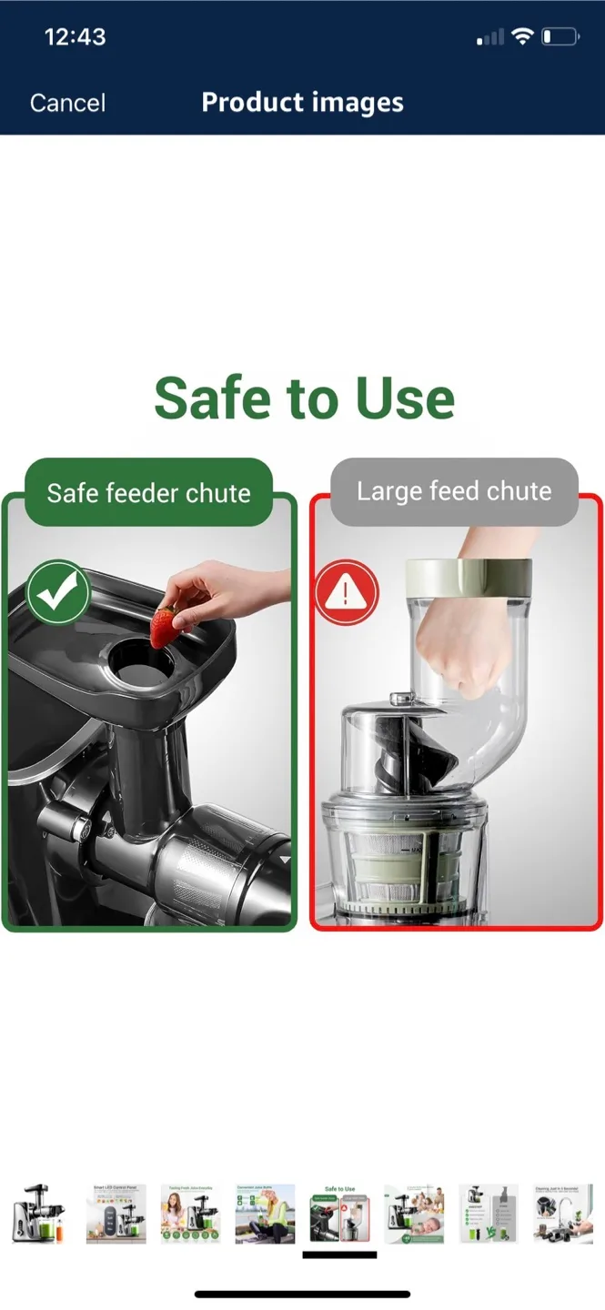 AMZCHEF Cold Press Masticating Juicer - black image indicator(5)