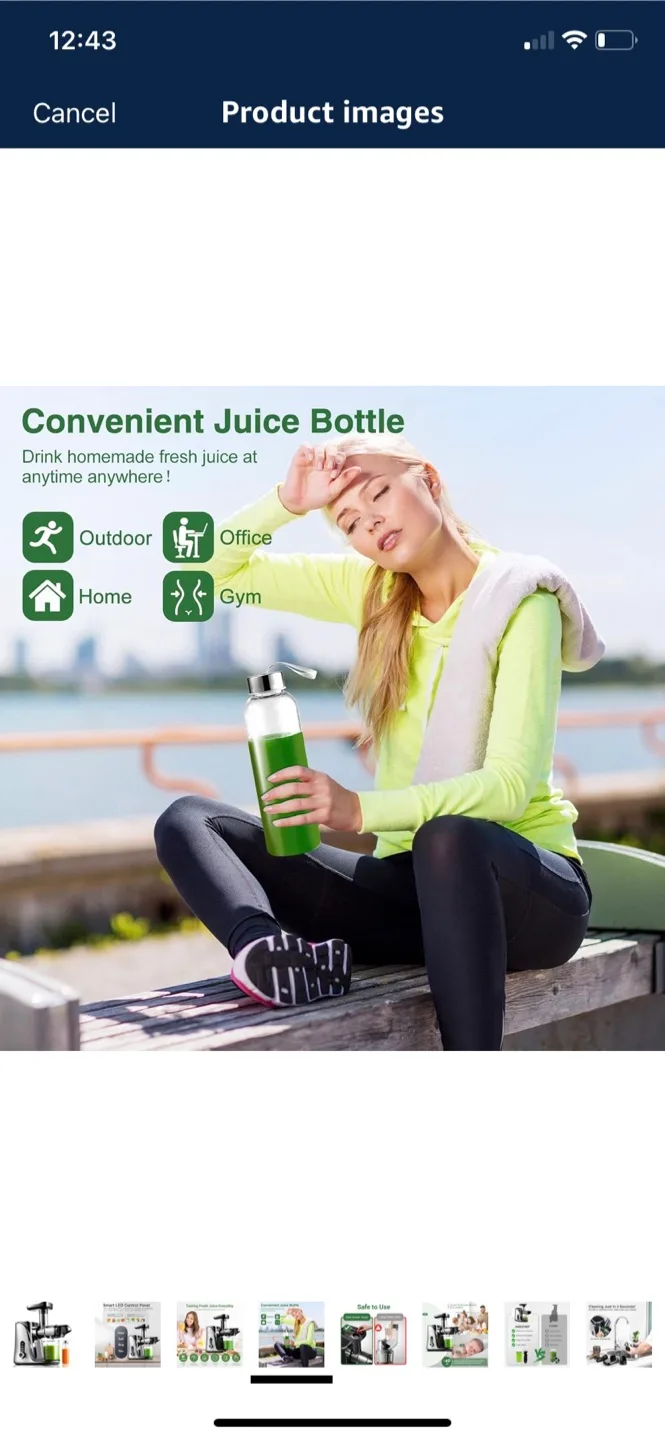 AMZCHEF Cold Press Masticating Juicer - black image indicator(4)