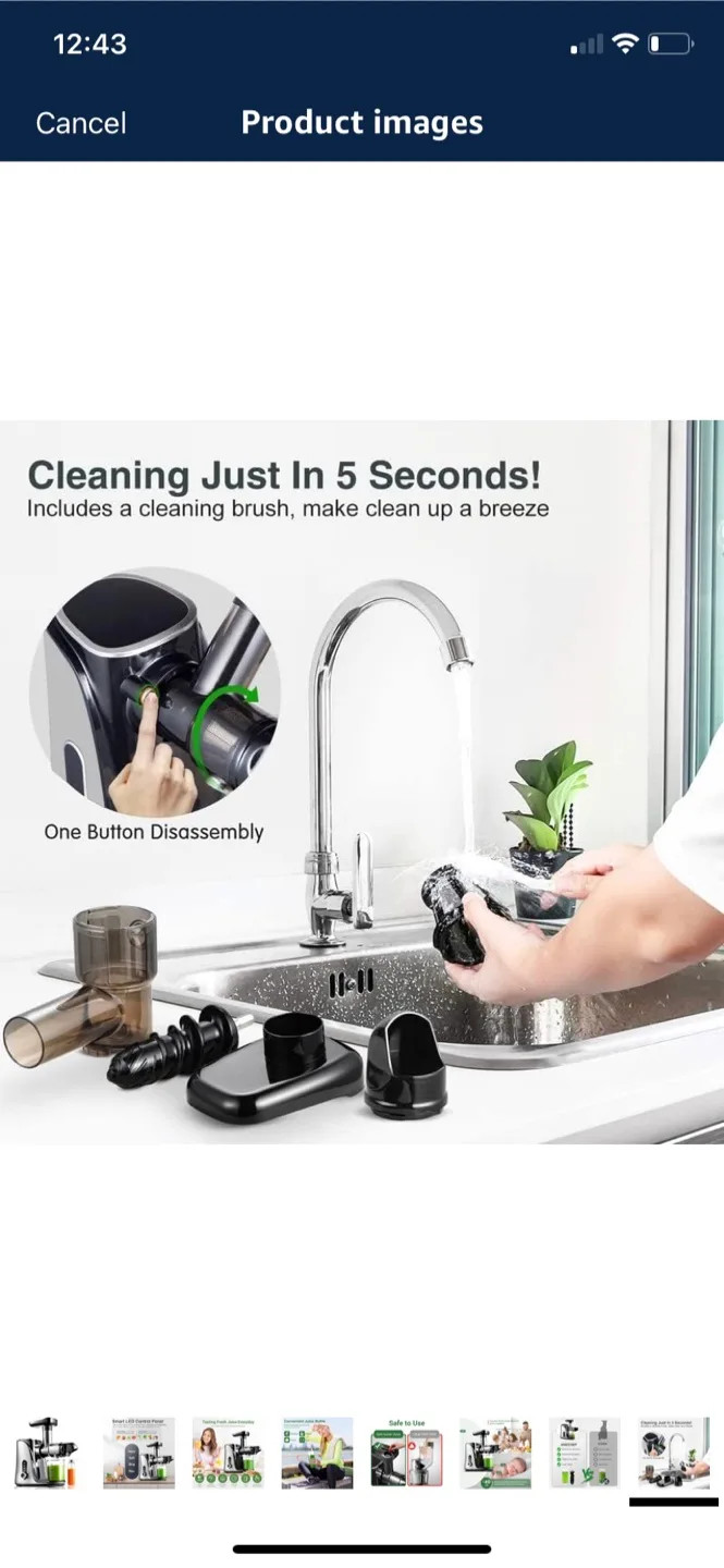 AMZCHEF Cold Press Masticating Juicer - black image indicator(8)