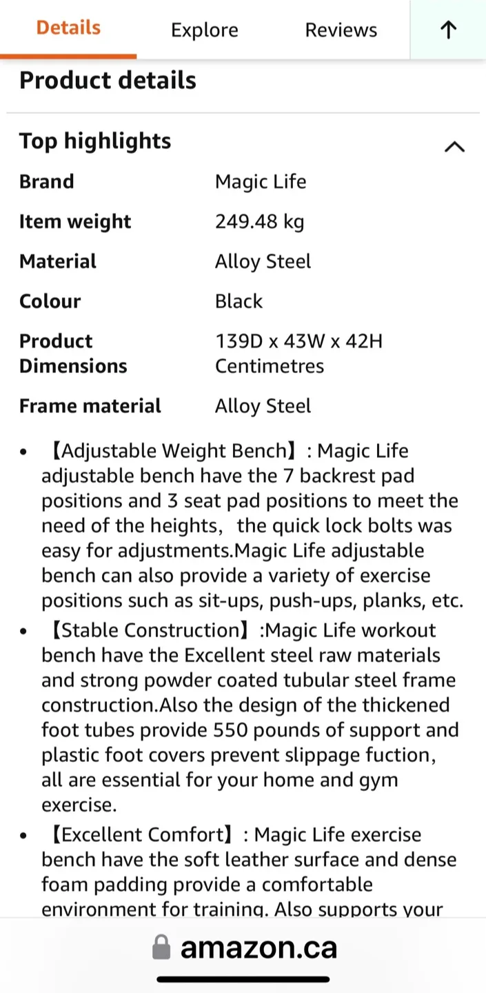 MagicFit 7-Level Adjustable Weight Bench image indicator(7)