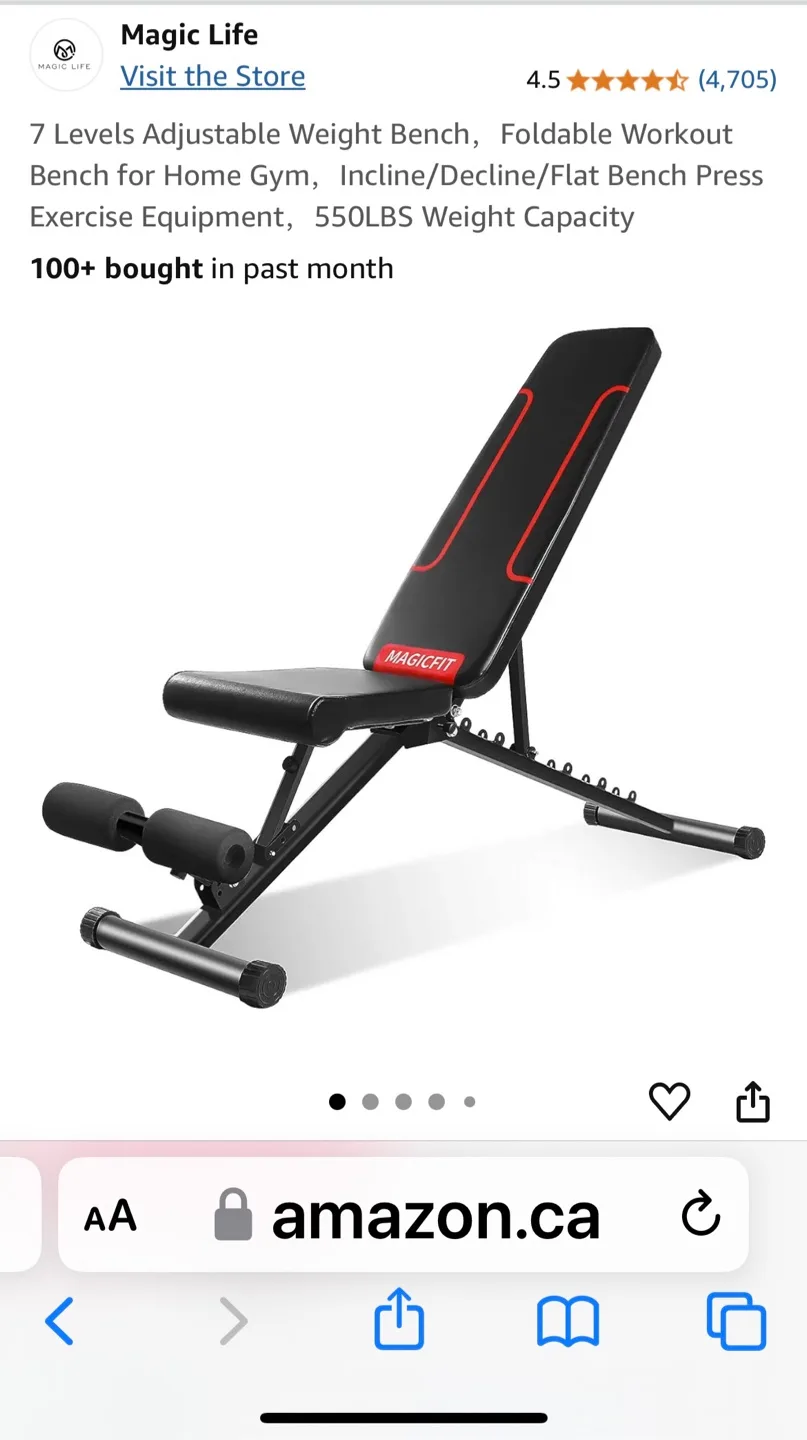 MagicFit 7-Level Adjustable Weight Bench image indicator(3)