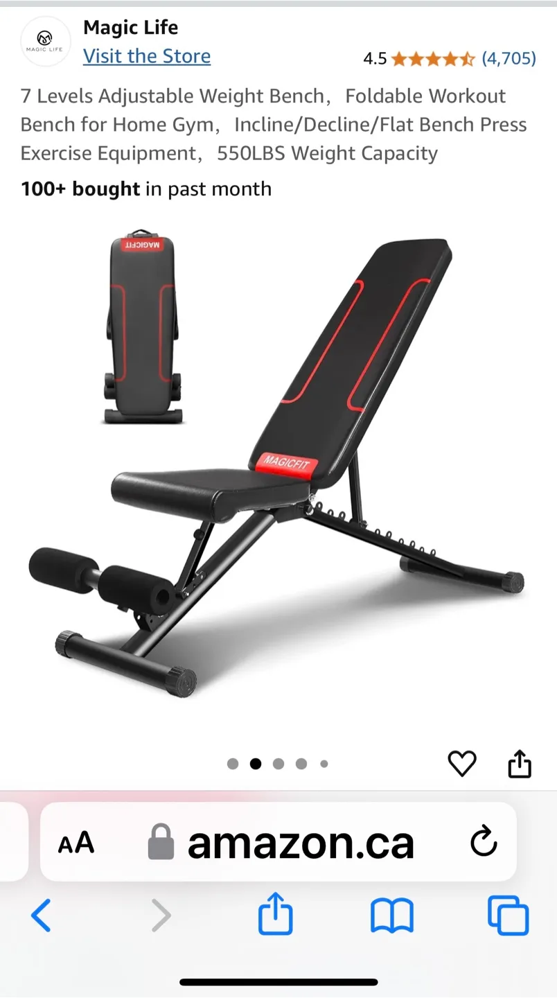 MagicFit 7-Level Adjustable Weight Bench image indicator(6)