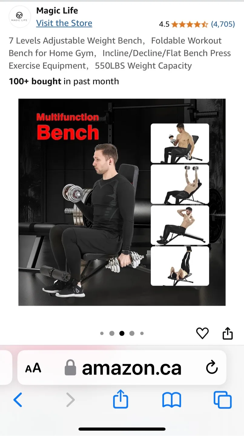 MagicFit 7-Level Adjustable Weight Bench image indicator(4)