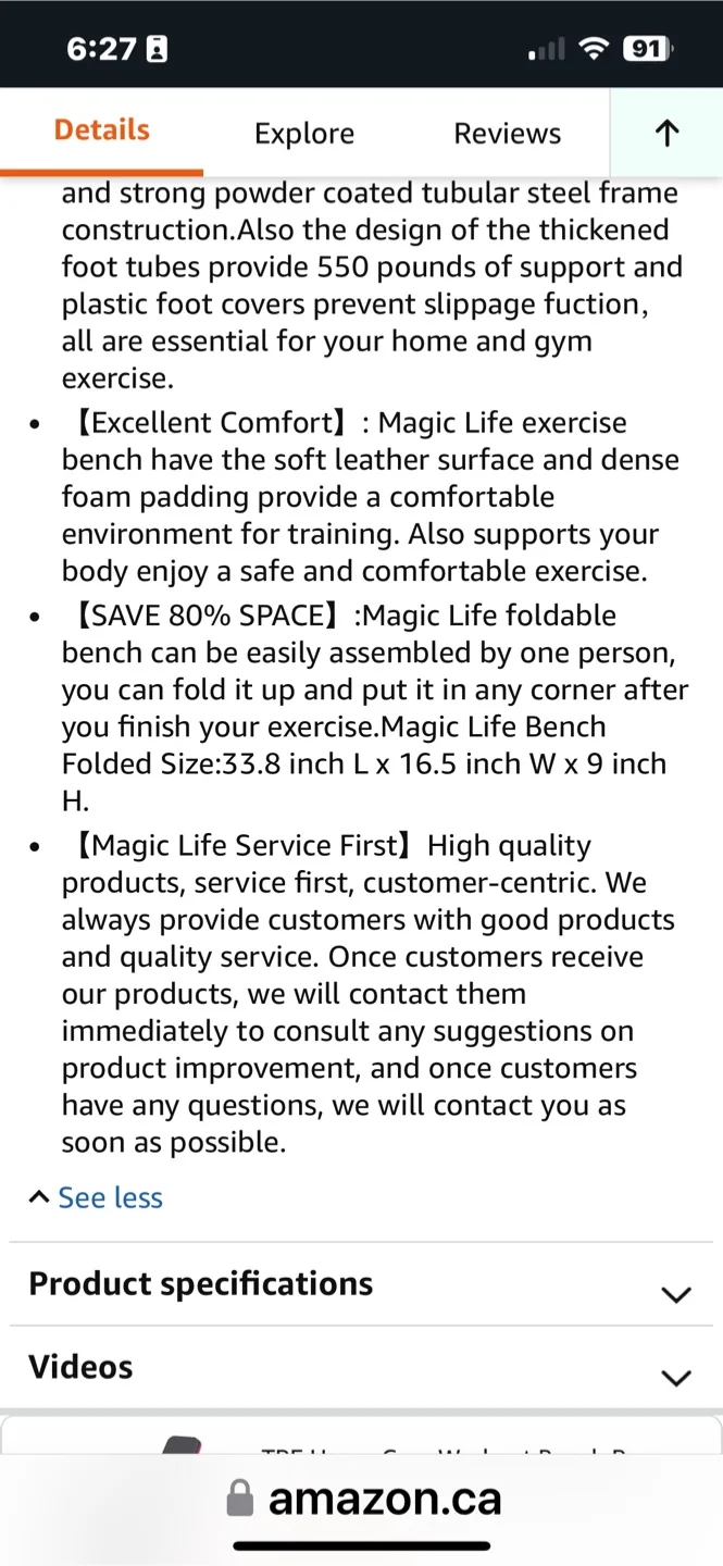 MagicFit 7-Level Adjustable Weight Bench image indicator(8)