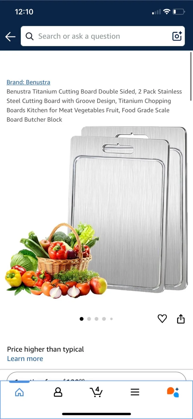 Benustra 2-Pack Stainless Steel Cutting Board thumbnail