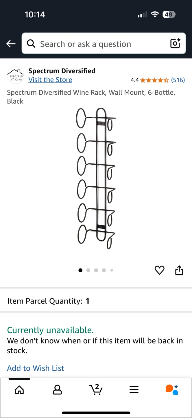 Pair of Spectrum 6-Bottle Wine Racks/ Wine Bottle Holders - photo 3