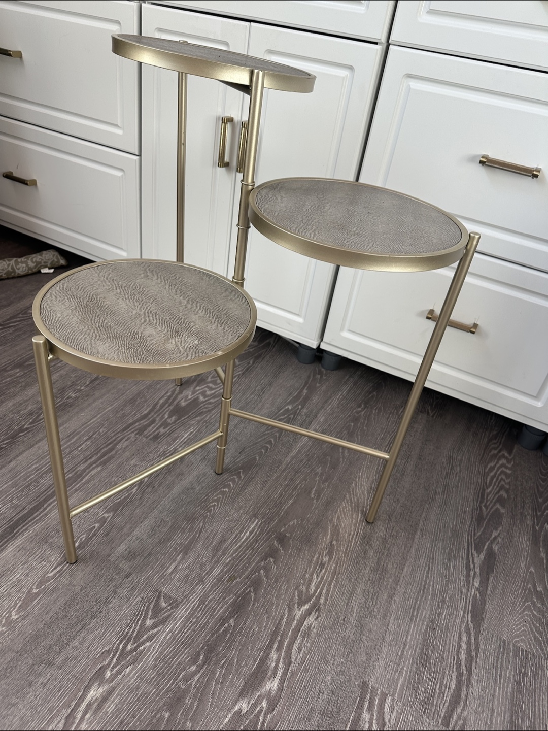Three Tiered Gold Metal plant stand - photo 5