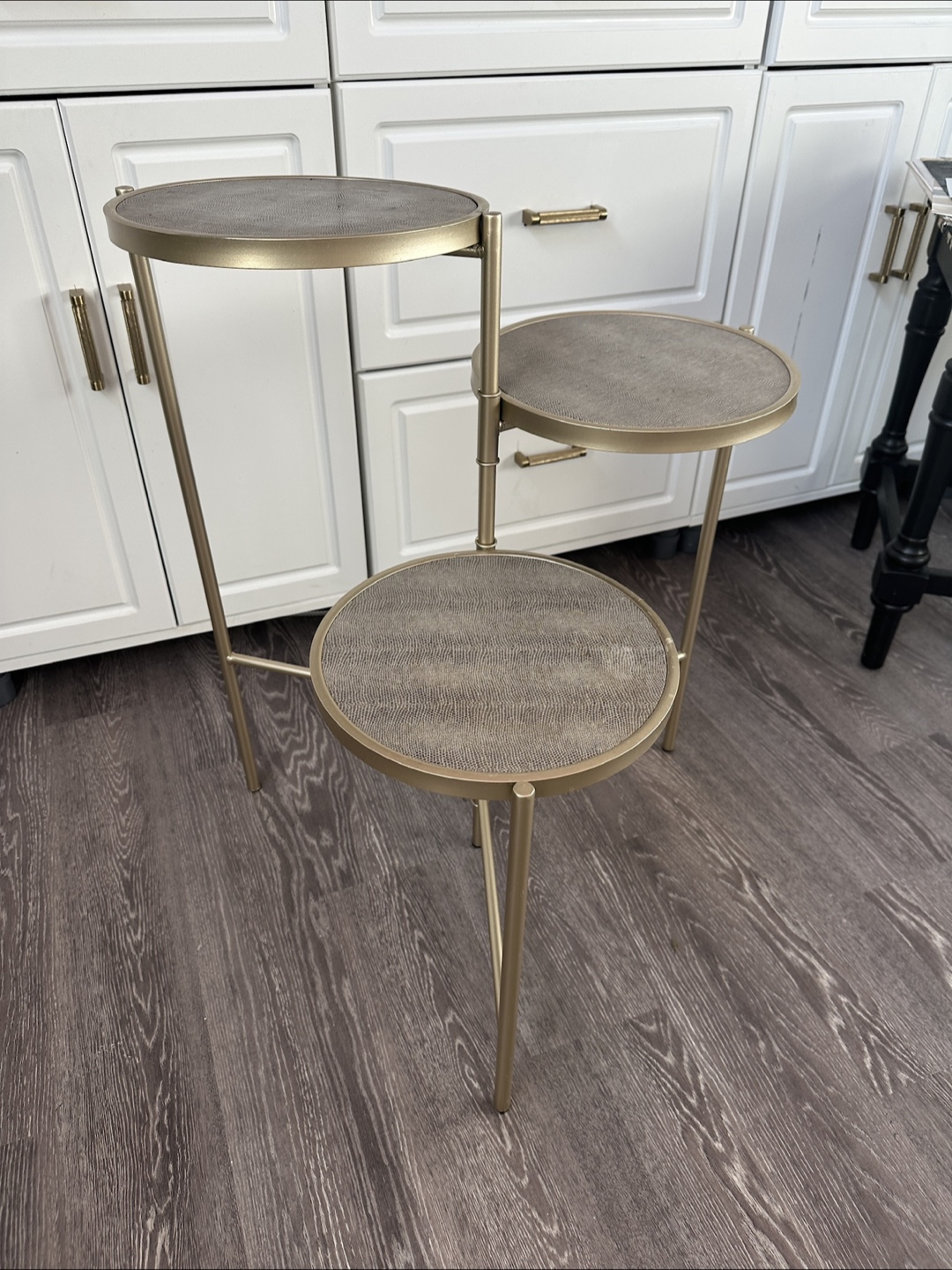 Three Tiered Gold Metal plant stand - photo 3