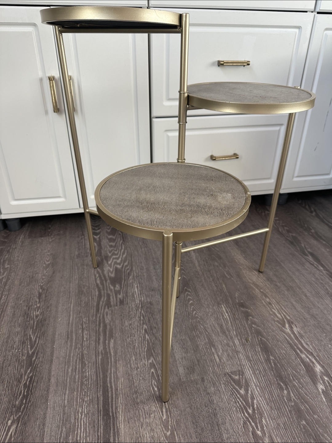 Three Tiered Gold Metal plant stand - photo 4