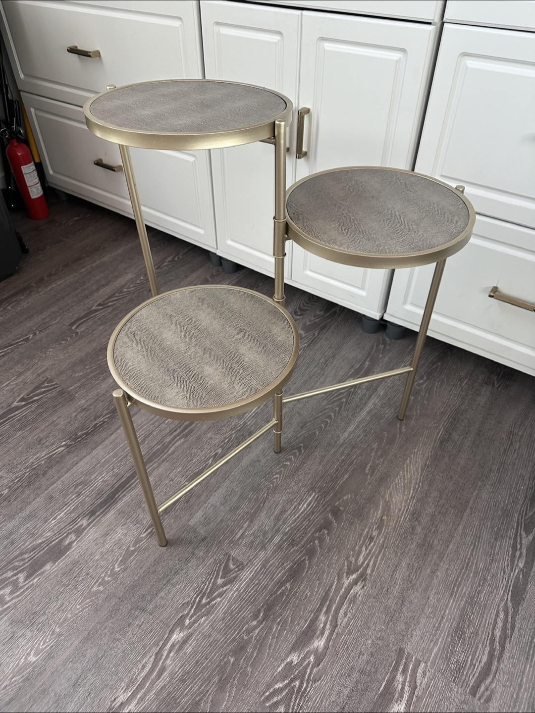 Three Tiered Gold Metal plant stand