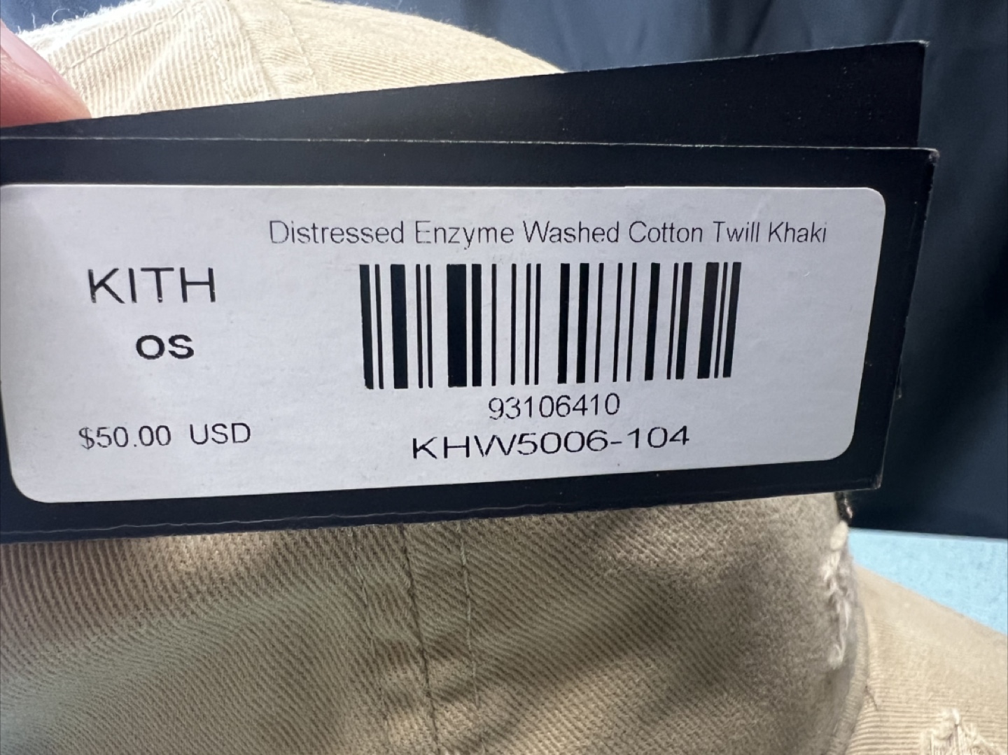 Kith Distressed Enzyme Washed Cotton Twill Khaki Hat - photo 3