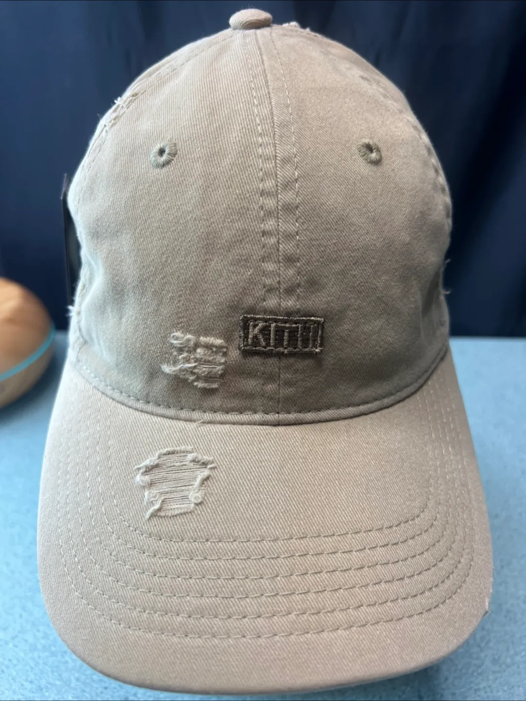 Kith Distressed Enzyme Washed Cotton Twill Khaki Hat thumbnail
