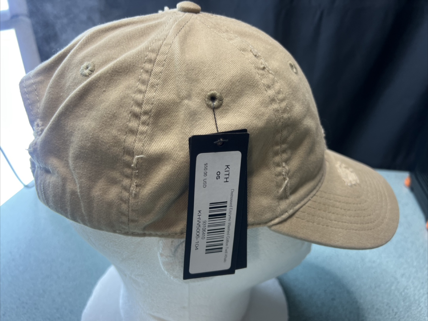 Kith Distressed Enzyme Washed Cotton Twill Khaki Hat - photo 2