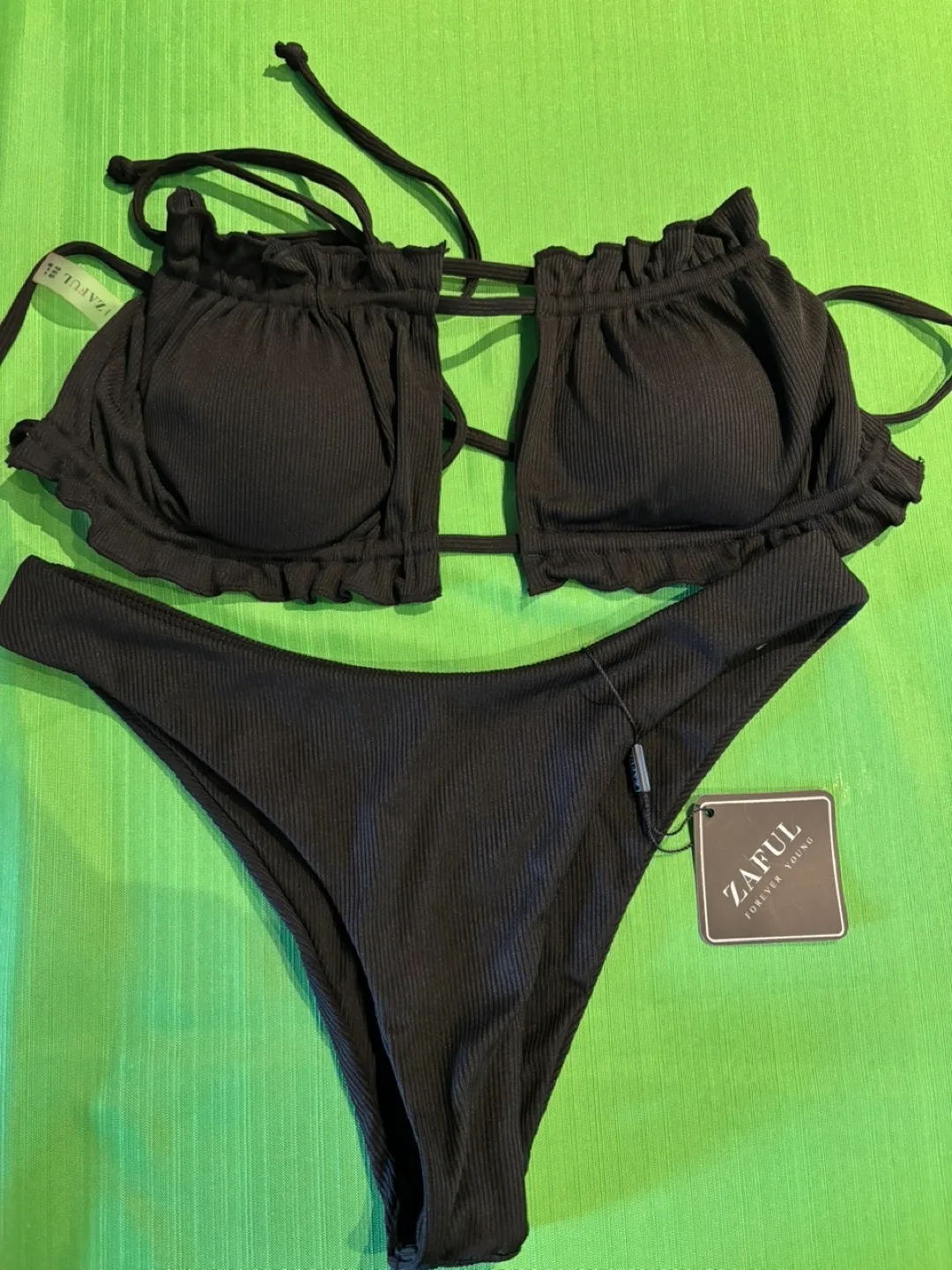 ZAFUL Black two pieces swimwear thumbnail