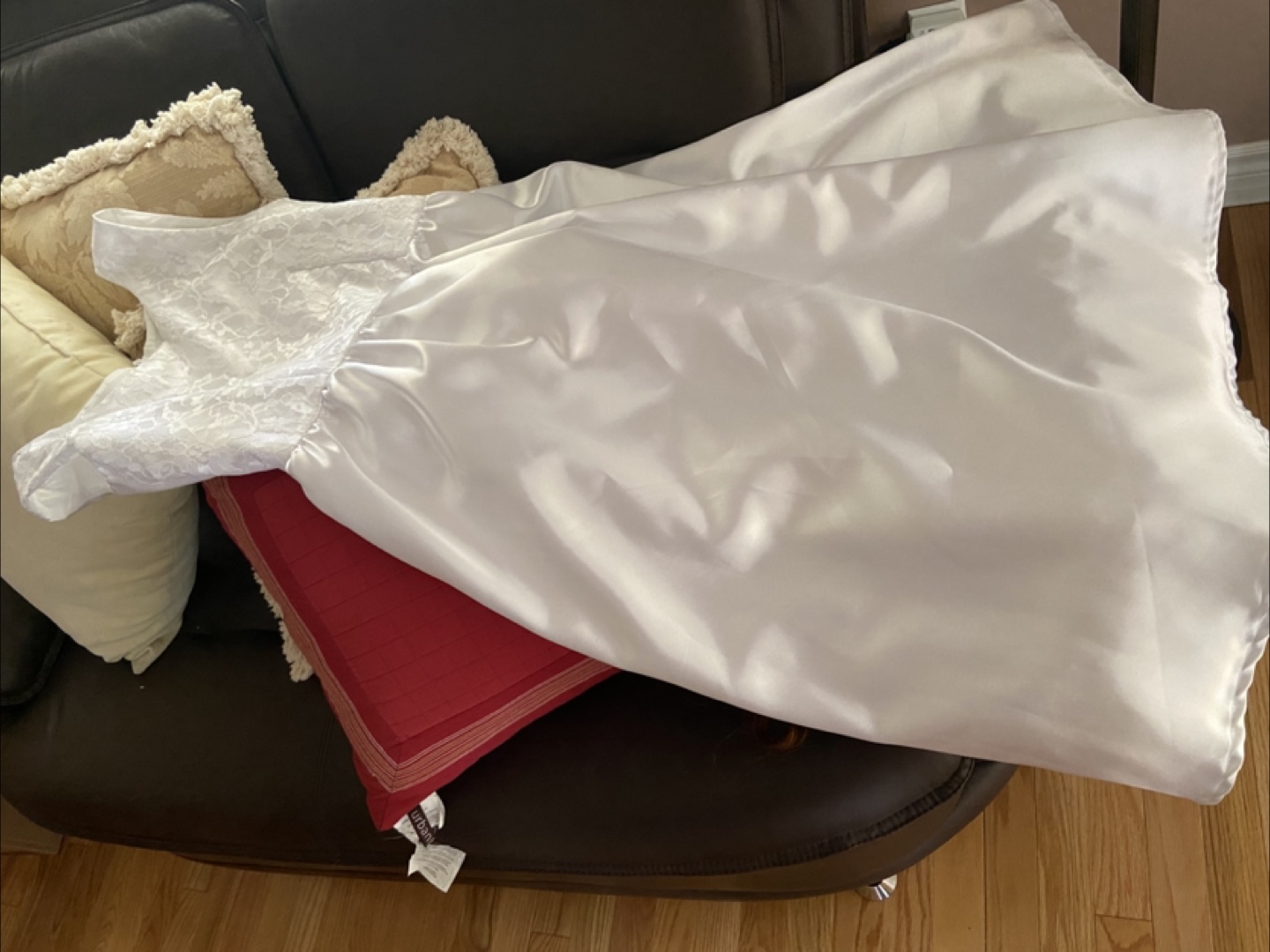 White Satin Girls' Dress