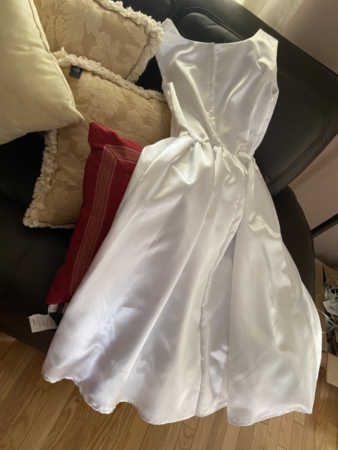 White Satin Girls' Dress - photo 2