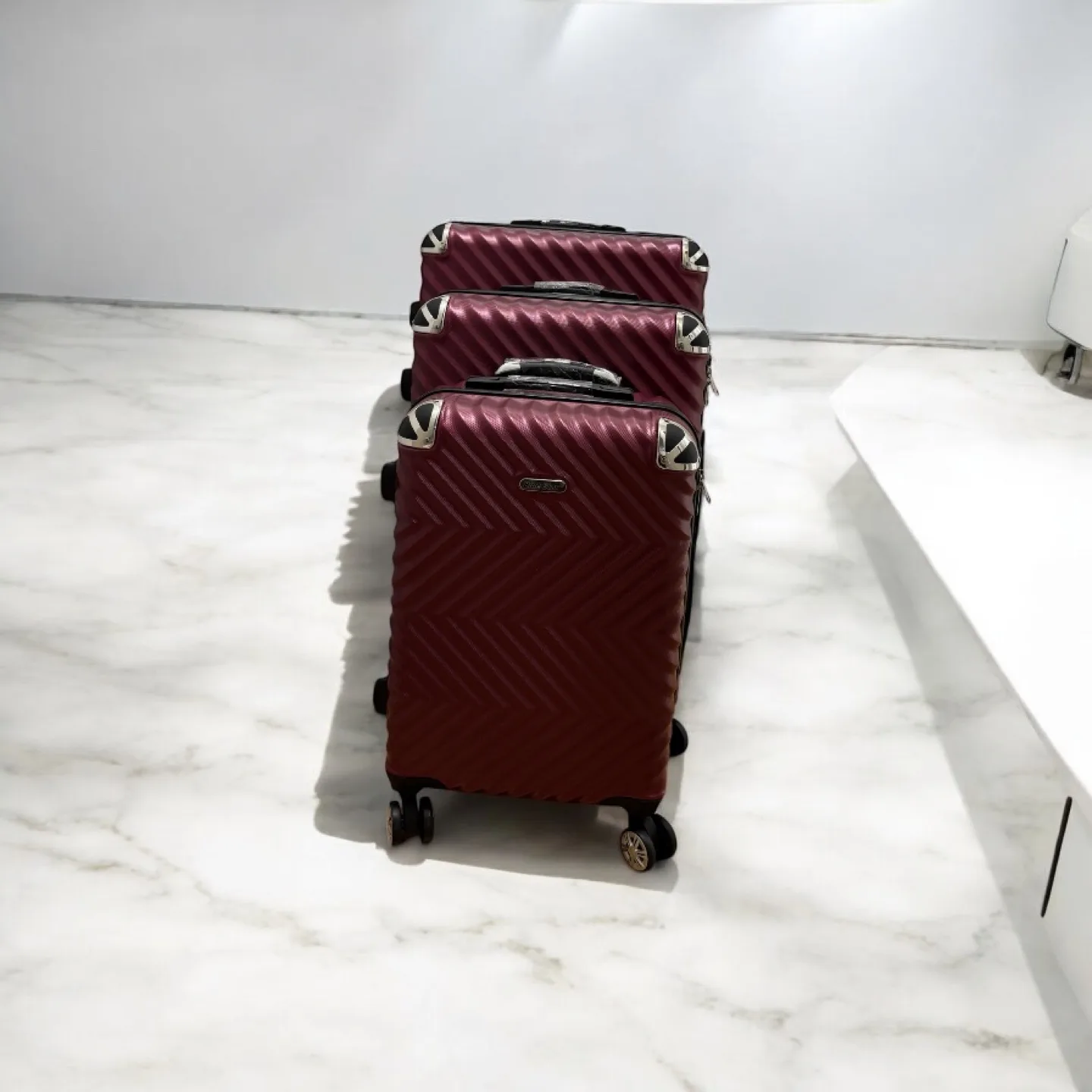 3-Piece Burgundy Luggage Set - Carry-on & Check-in thumbnail