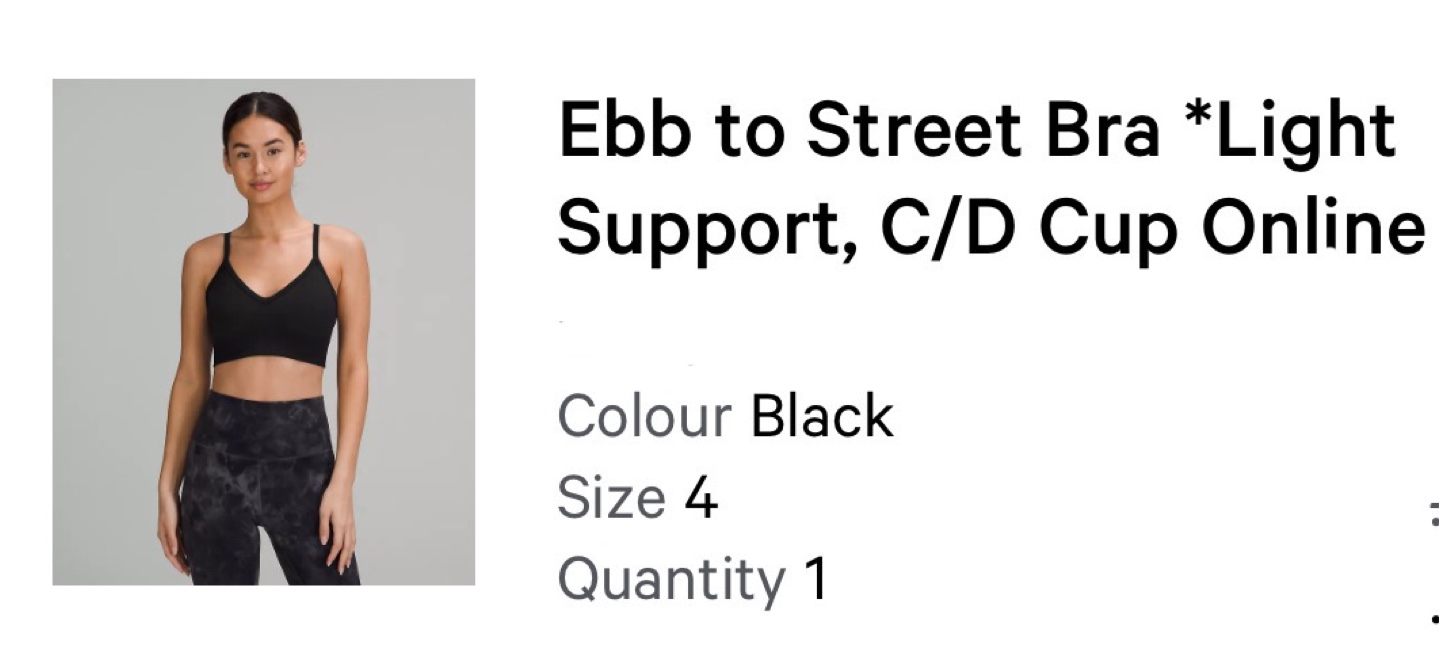 Ebb to Street Bra (Black, Size 4) - photo 4