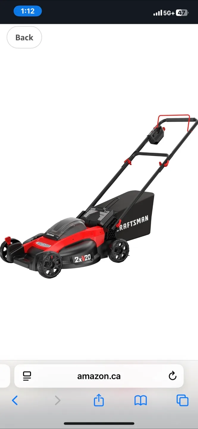Craftsman 20” Cordless Lawn Mower thumbnail