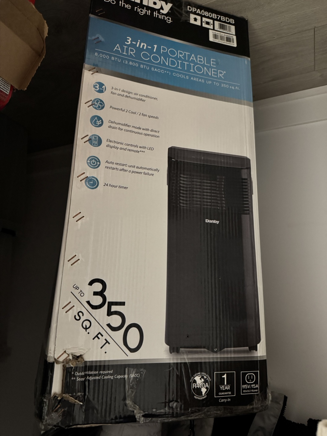 Danby 3-in-1 Portable Air Conditioner 8000 BTU