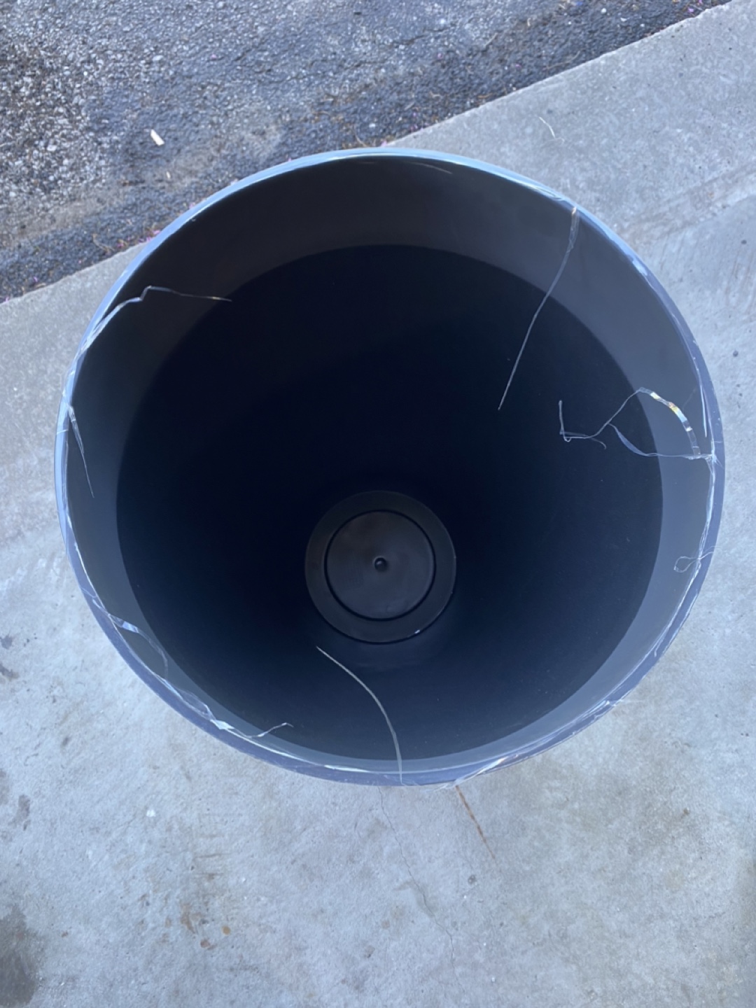 Pair of Large Dark Grey Plastic Planters