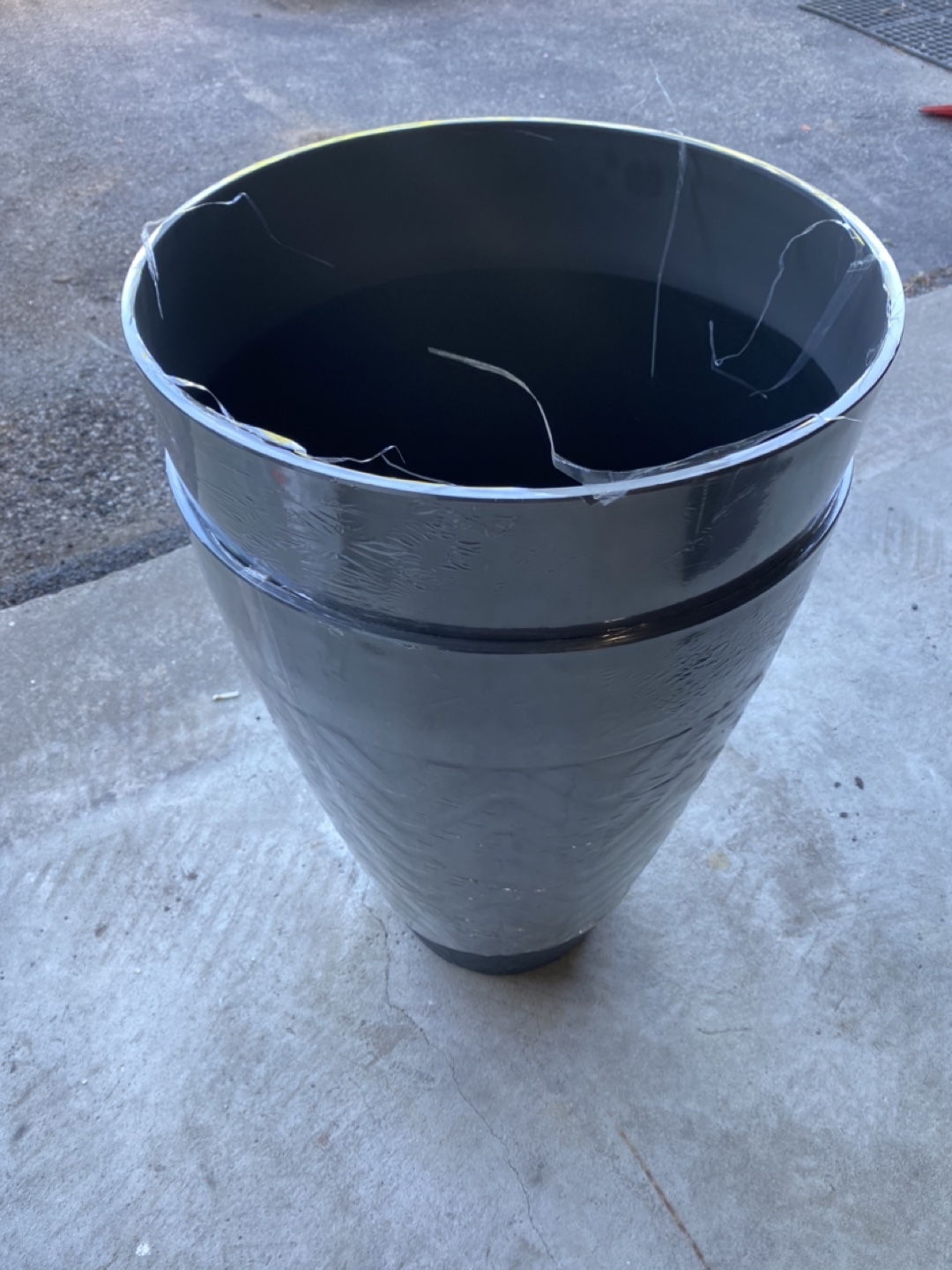Pair of Large Dark Grey Plastic Planters - photo 2
