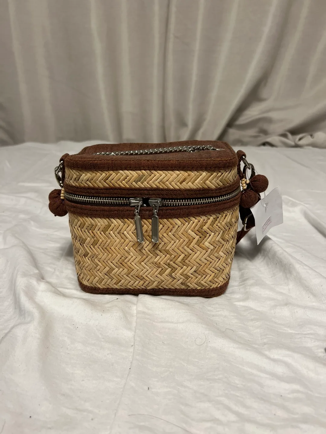 Adorable Woven Straw Crossbody Bag thumbnail