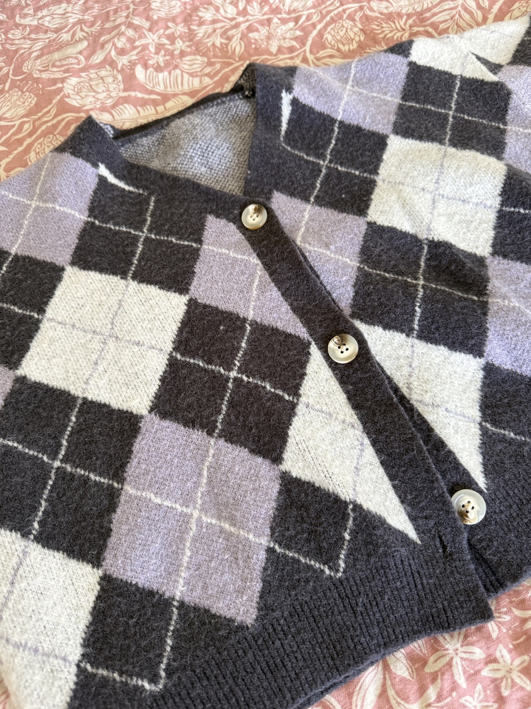 Argyle Knit Cardigan