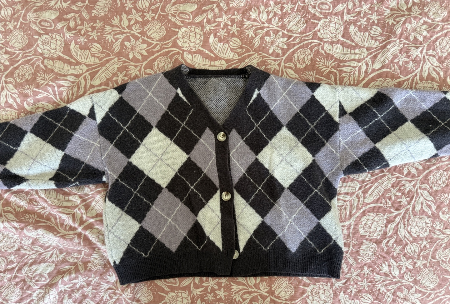 Argyle Knit Cardigan - photo 2